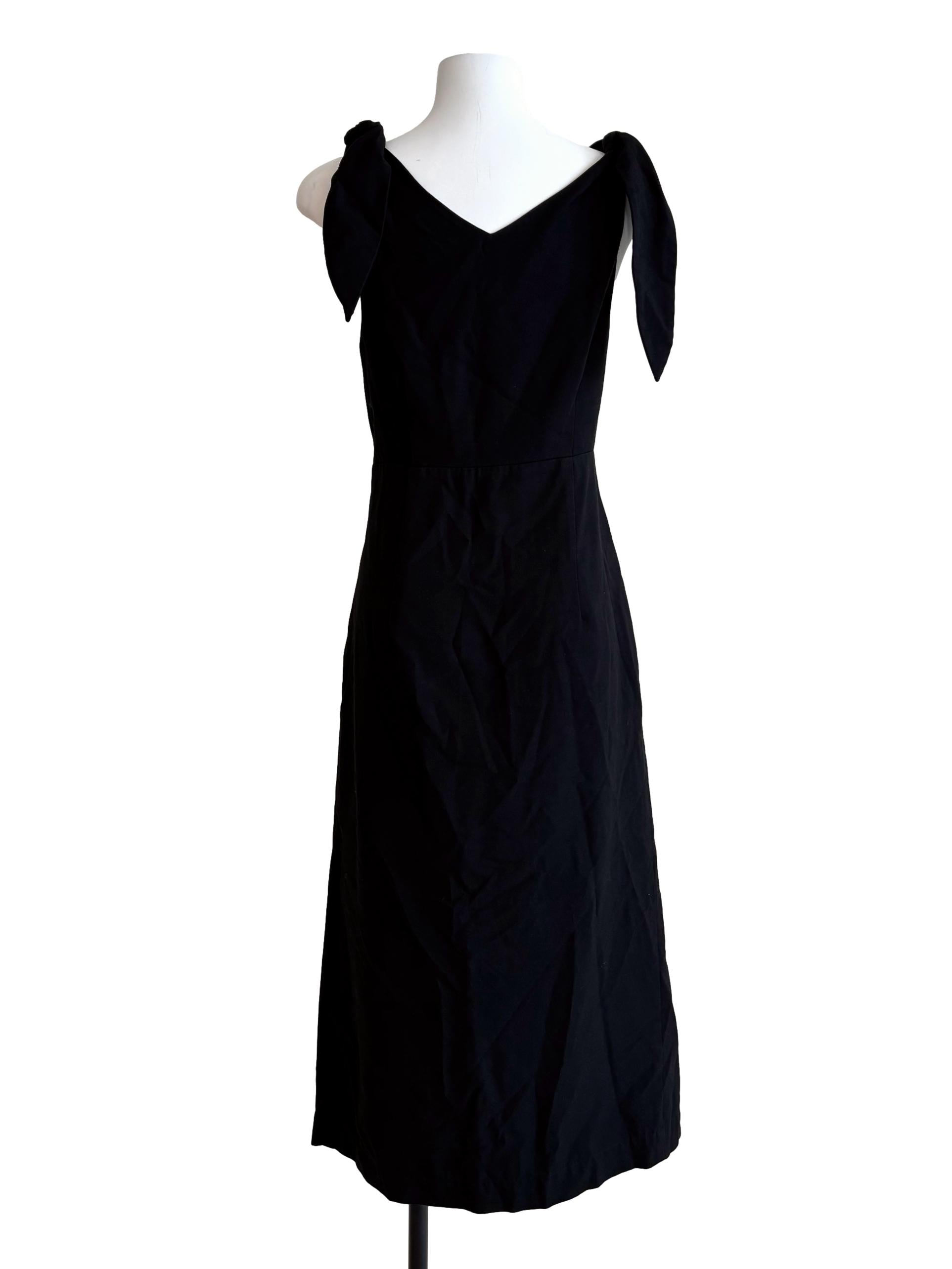 Raven Black Front Tie Cut Out Dress