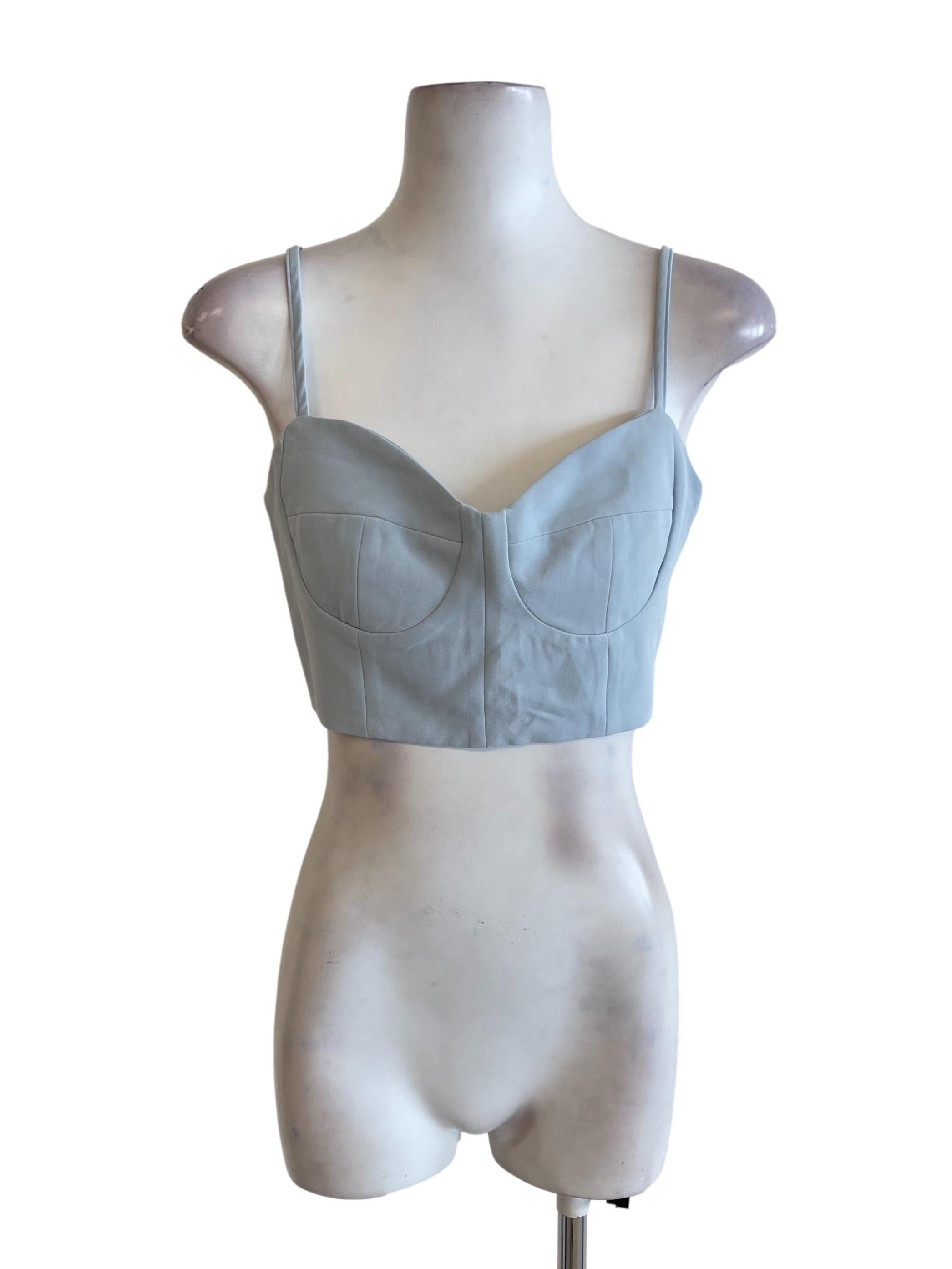 Soft Blue Spaghetti Strap Crop Top