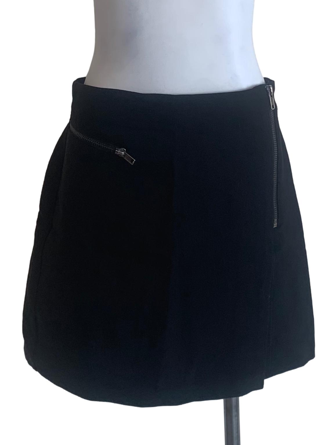 Crow Black Straight Skirt