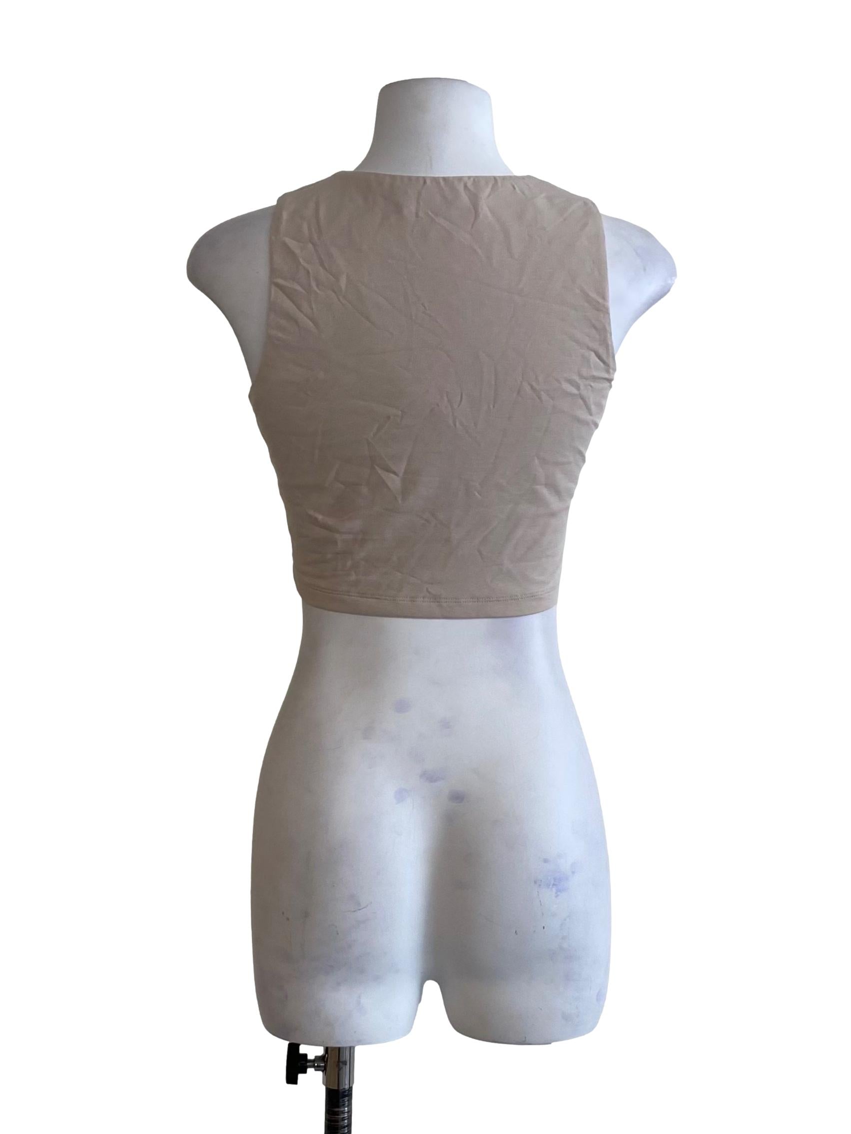 Light Beige Jewel Crop Top