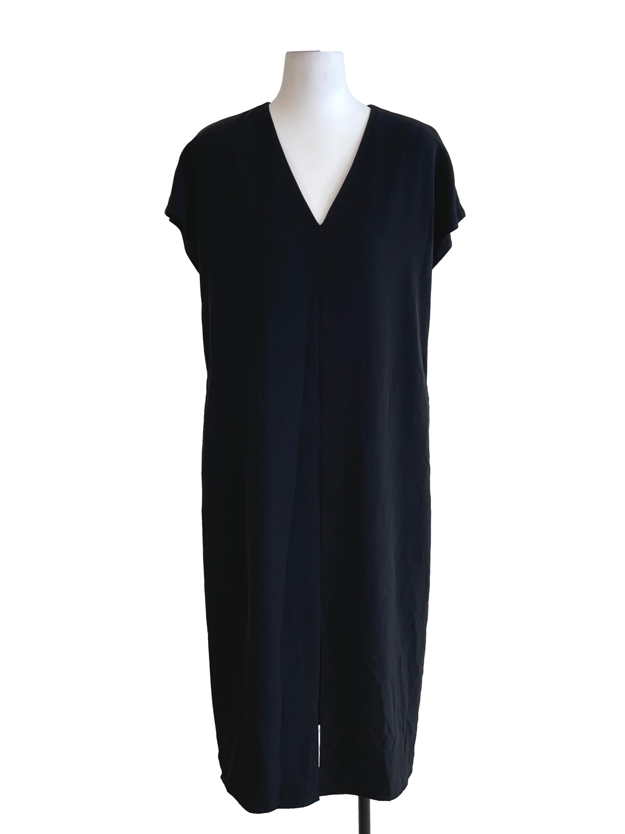 Black Drop Shoulder Loose Dress OSN