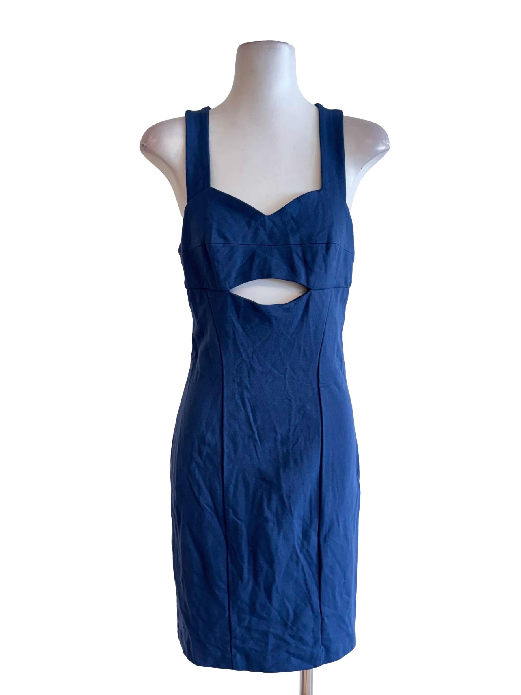 Navy Blue Cut-Out Bodycon Dress