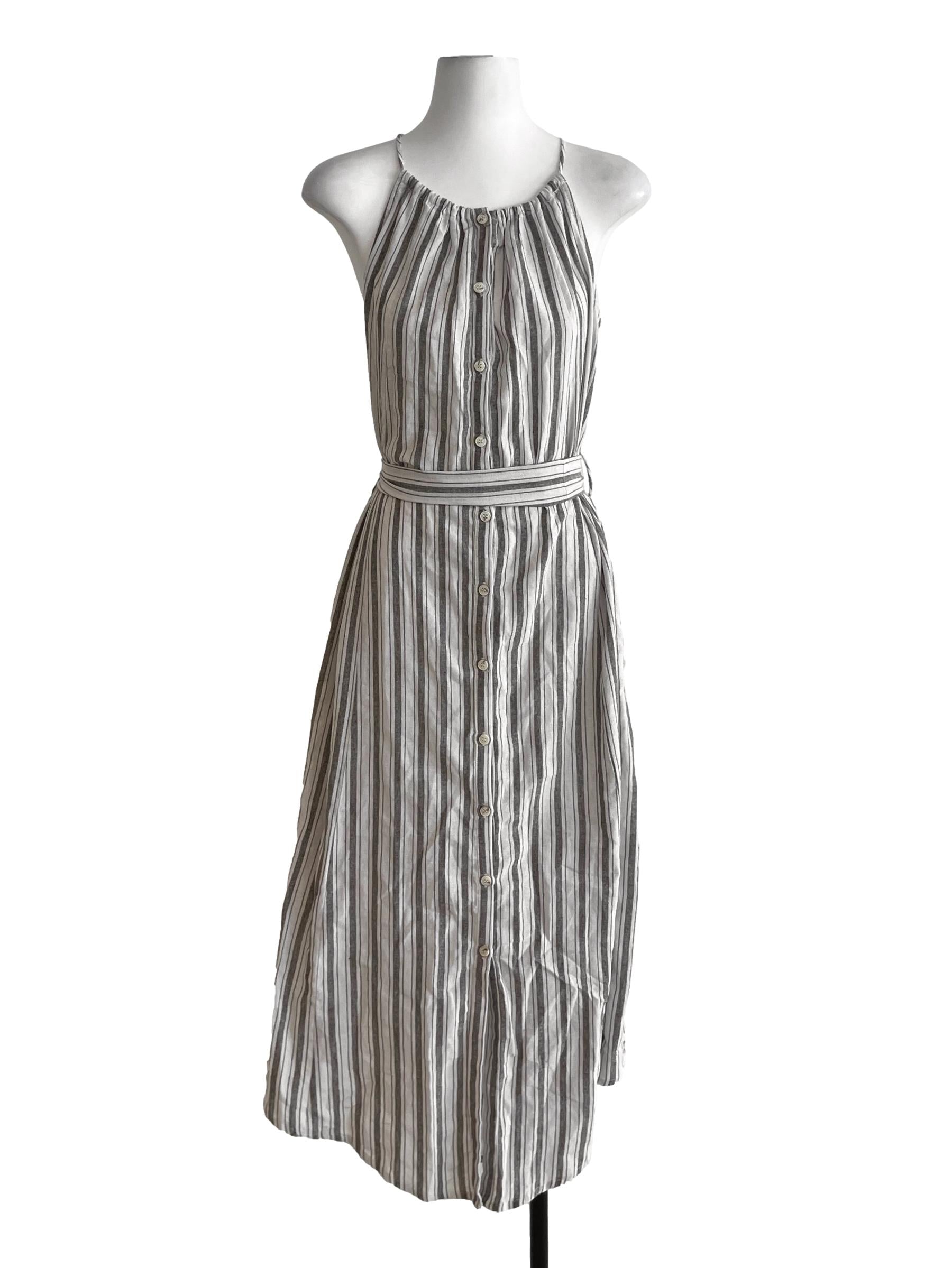 Bone White Bengal Stripe Shirt Dress LB