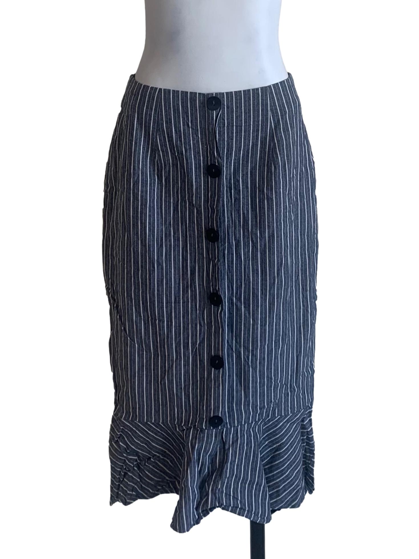 Stone Blue Candy Stripe Skirt