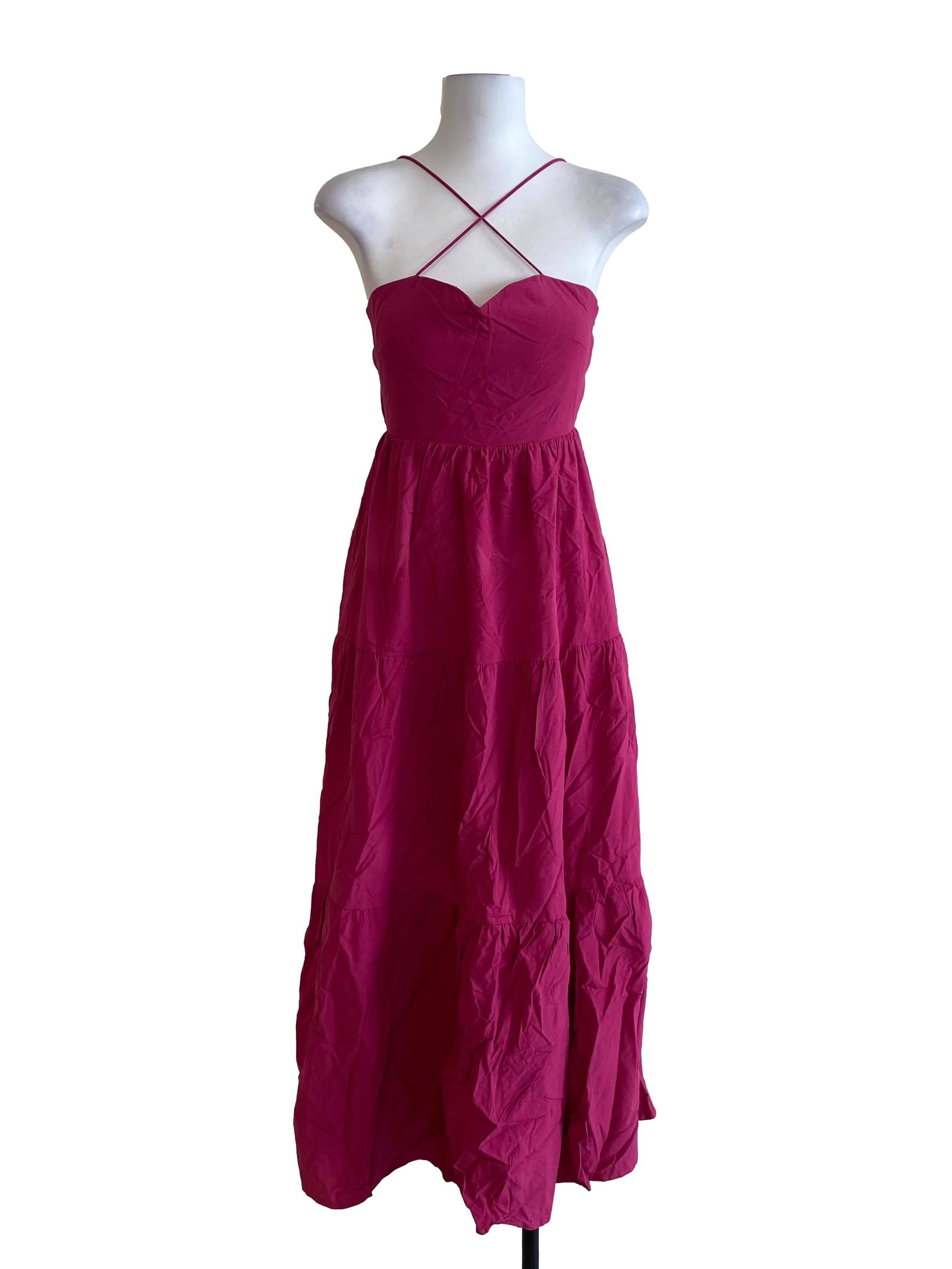 Fuchsia Pink Halter Dress