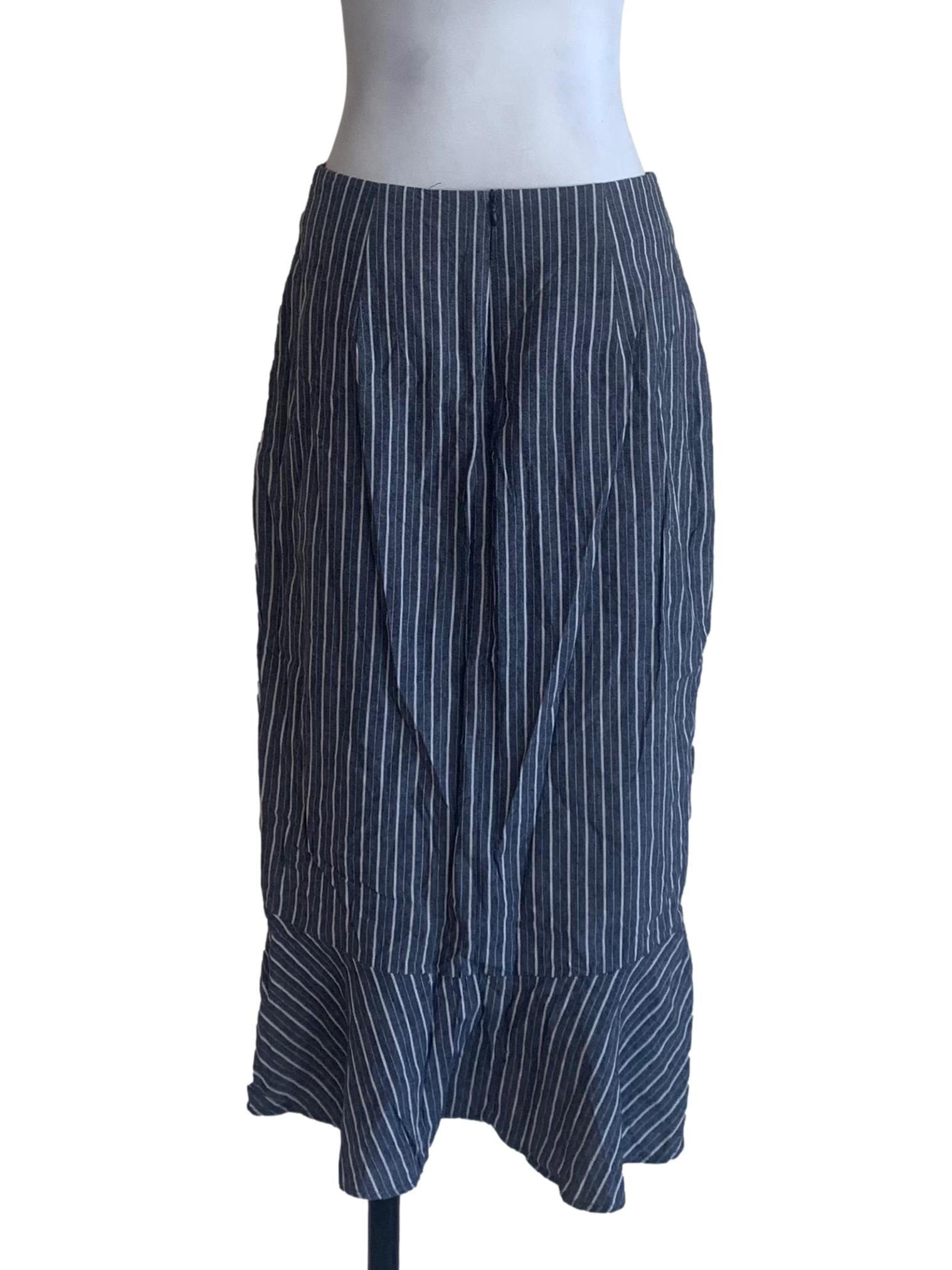 Stone Blue Candy Stripe Skirt