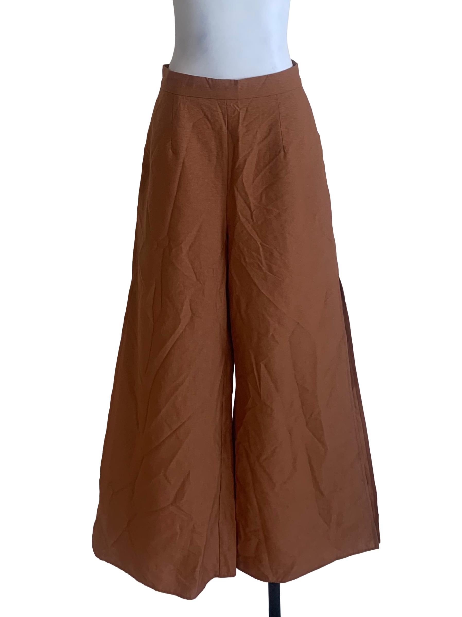 Caramel Brown Wide Leg Pants
