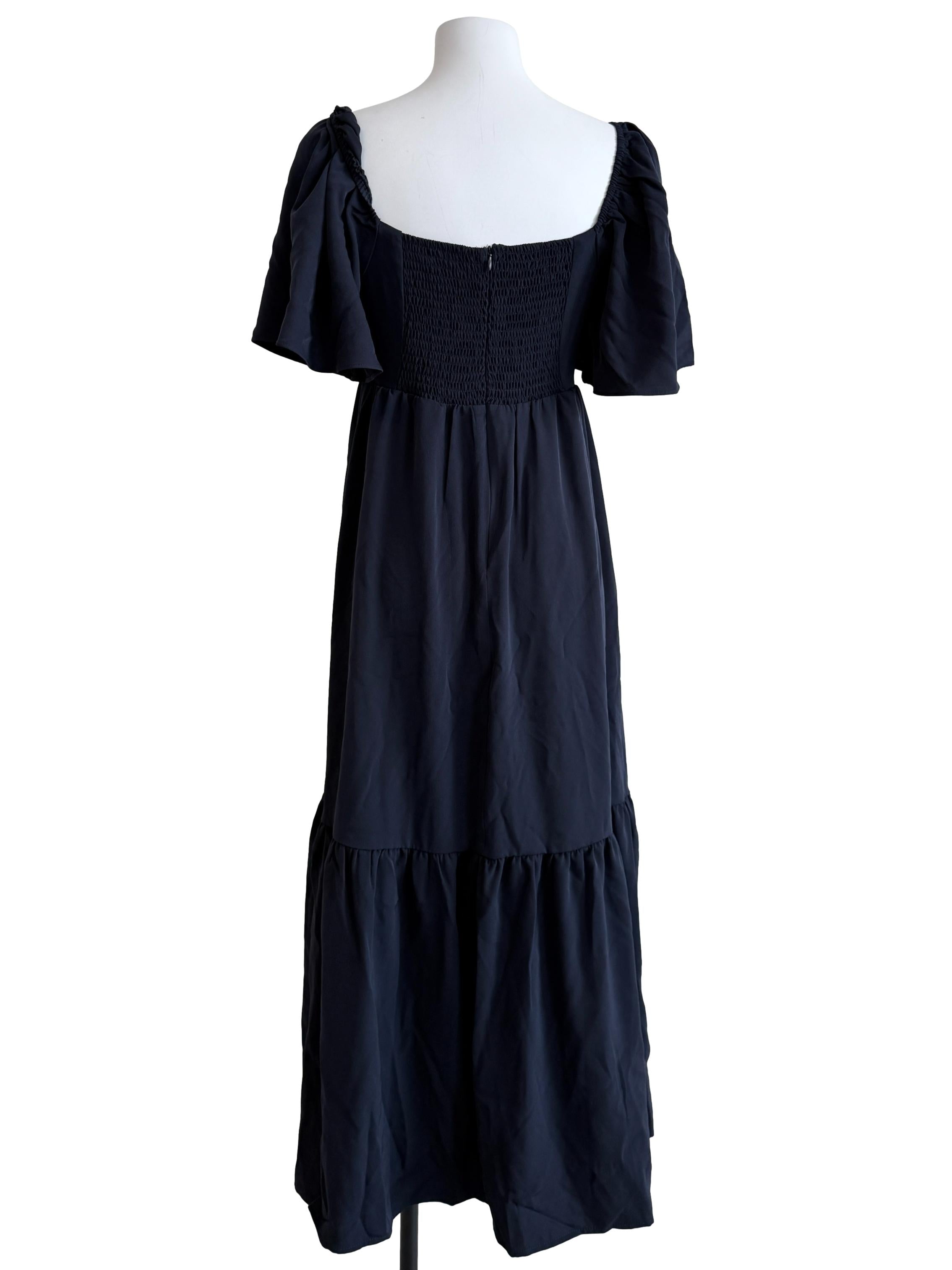 Navy Blue Drop Waist Maxi Dress