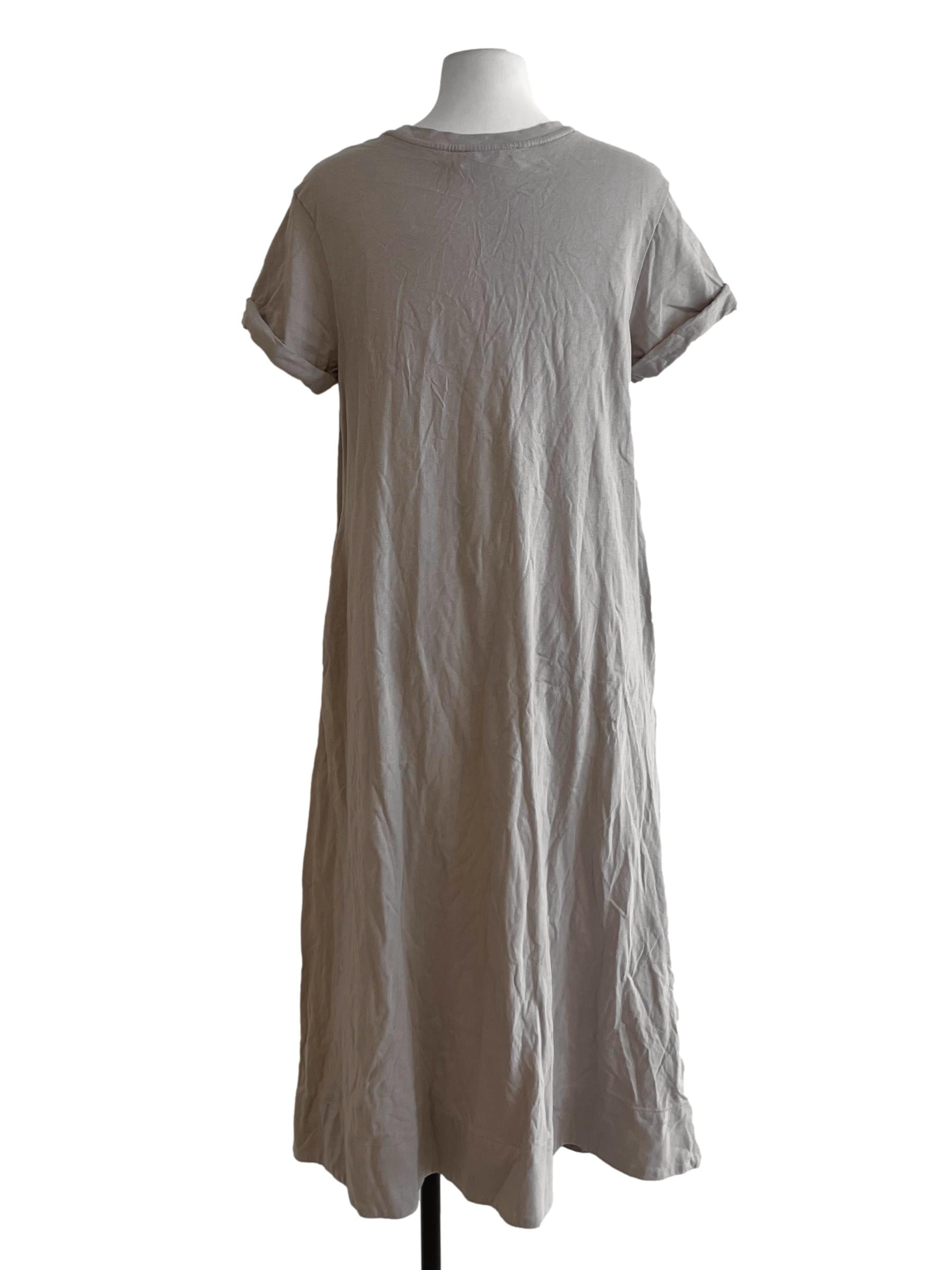 Sepia Beige Jewel Neckline Empire Dress LB