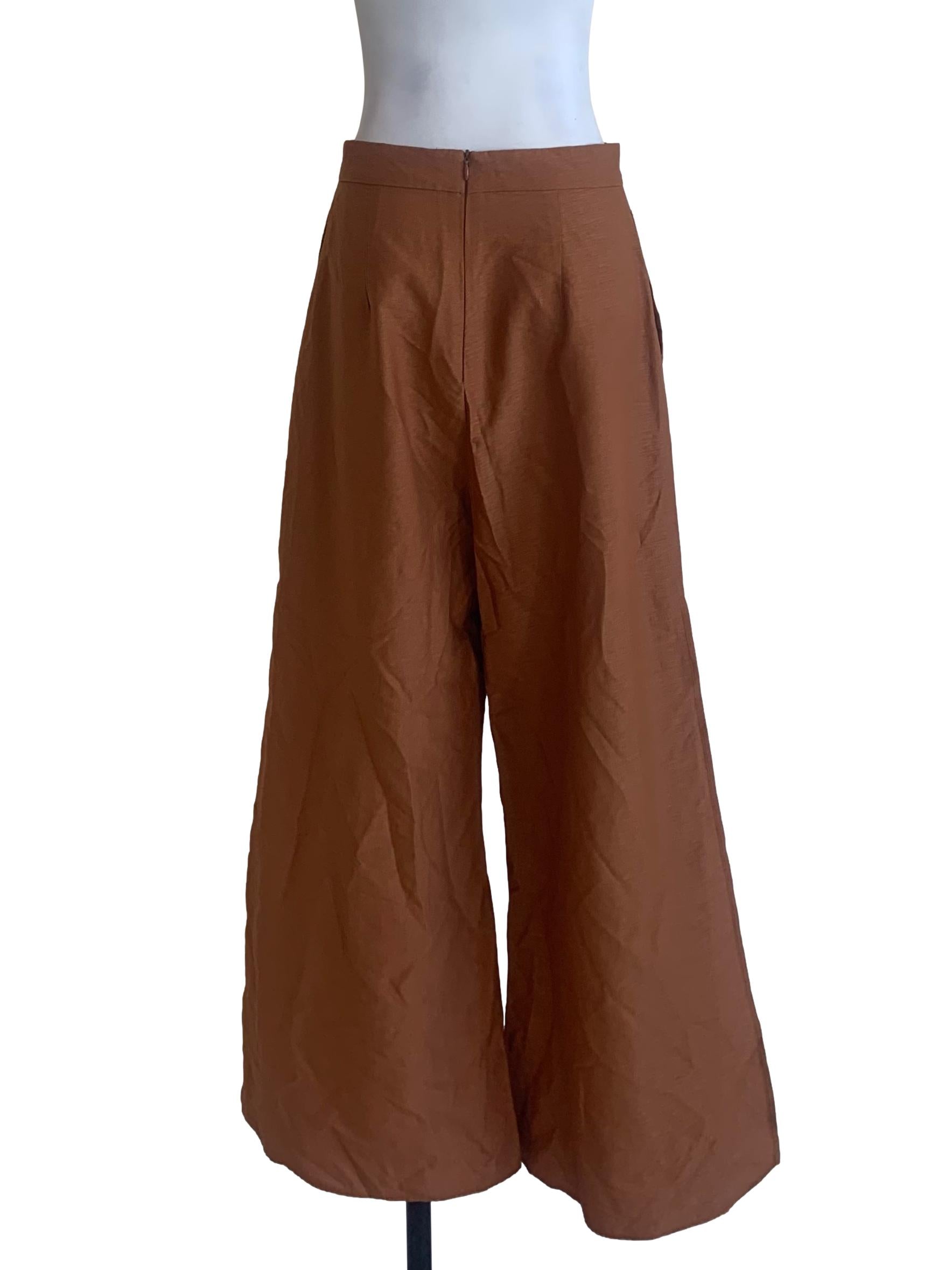 Caramel Brown Wide Leg Pants