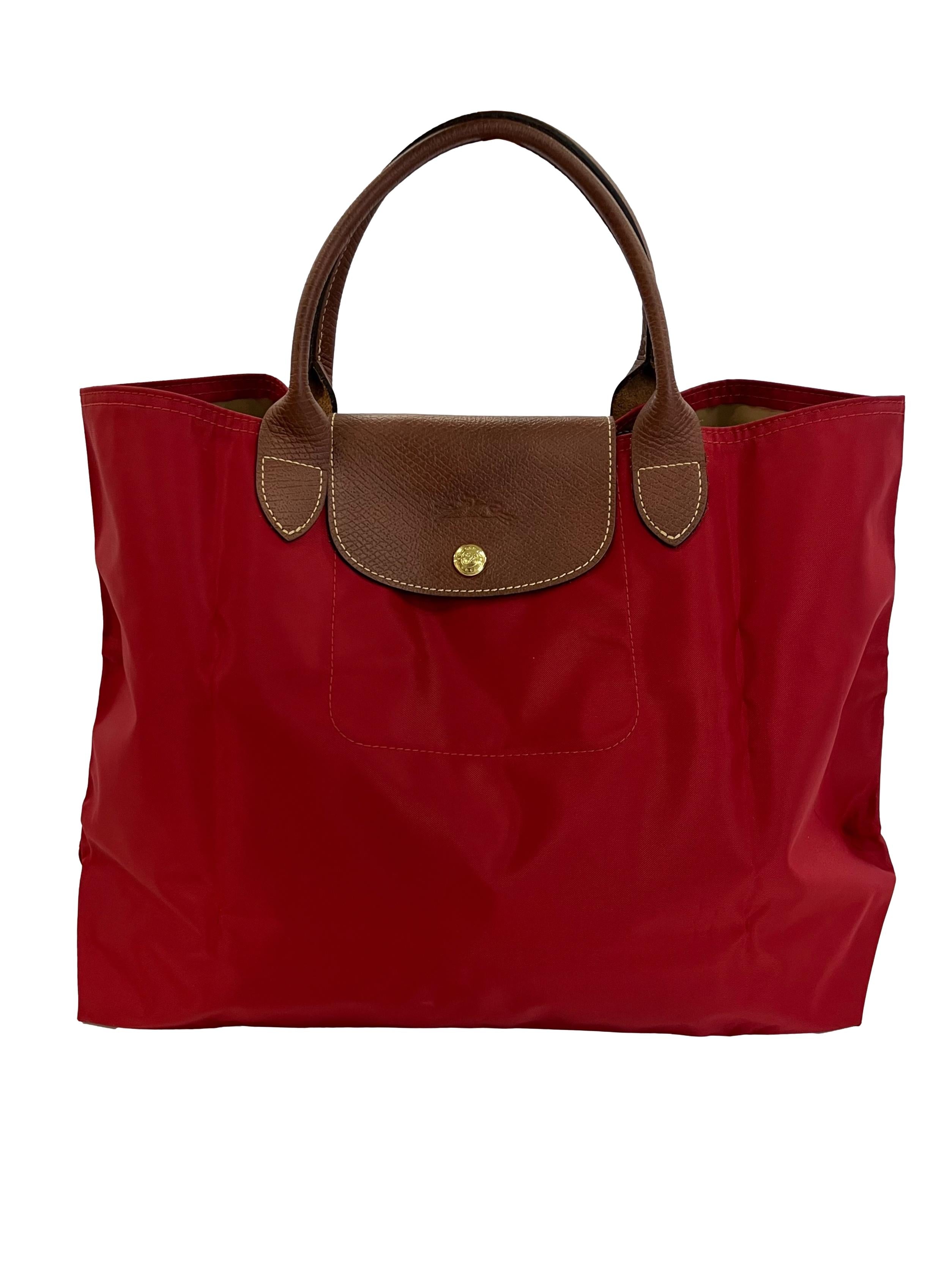 Red Le Pliage Tote Bag