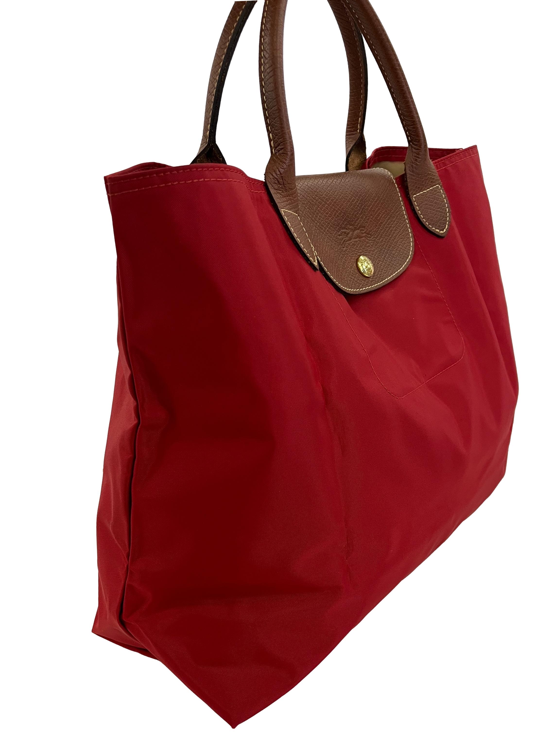 Red Le Pliage Tote Bag