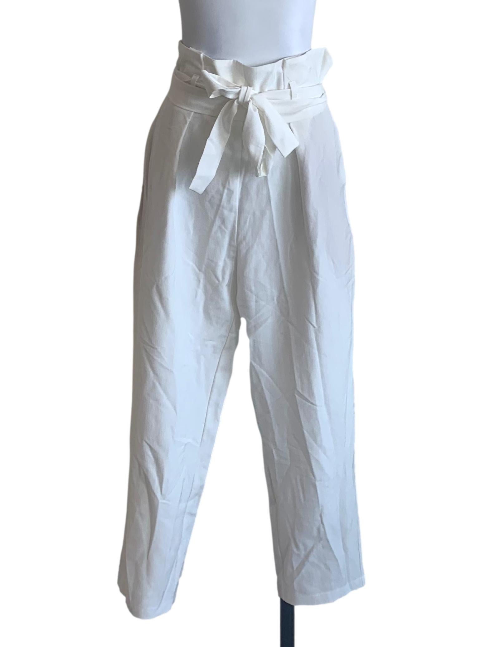 Chiffon White Pegged Pants