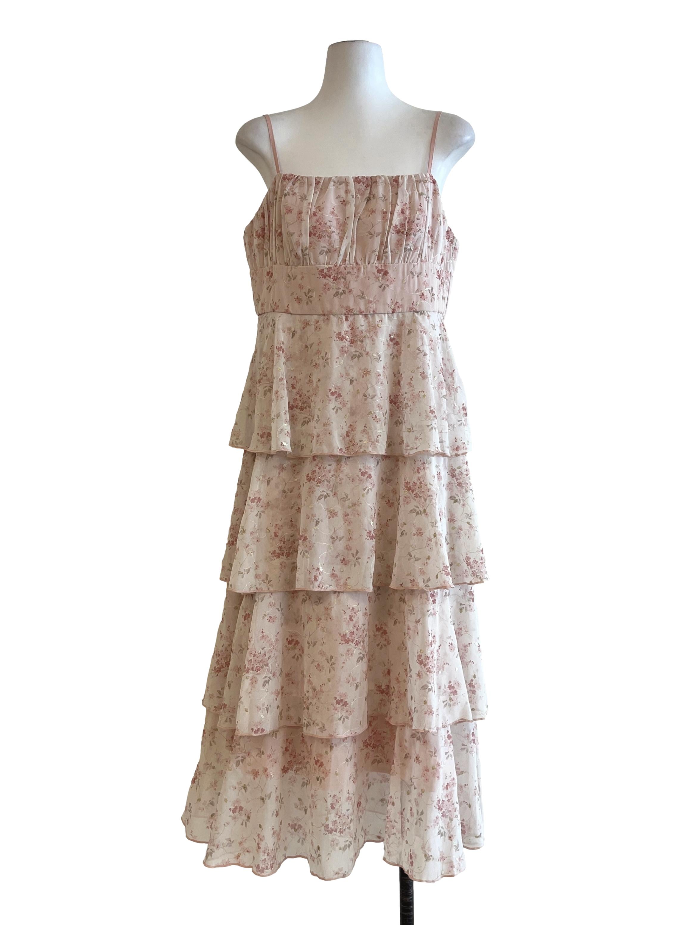 Salmon Pink Spaghetti Maxi Dress