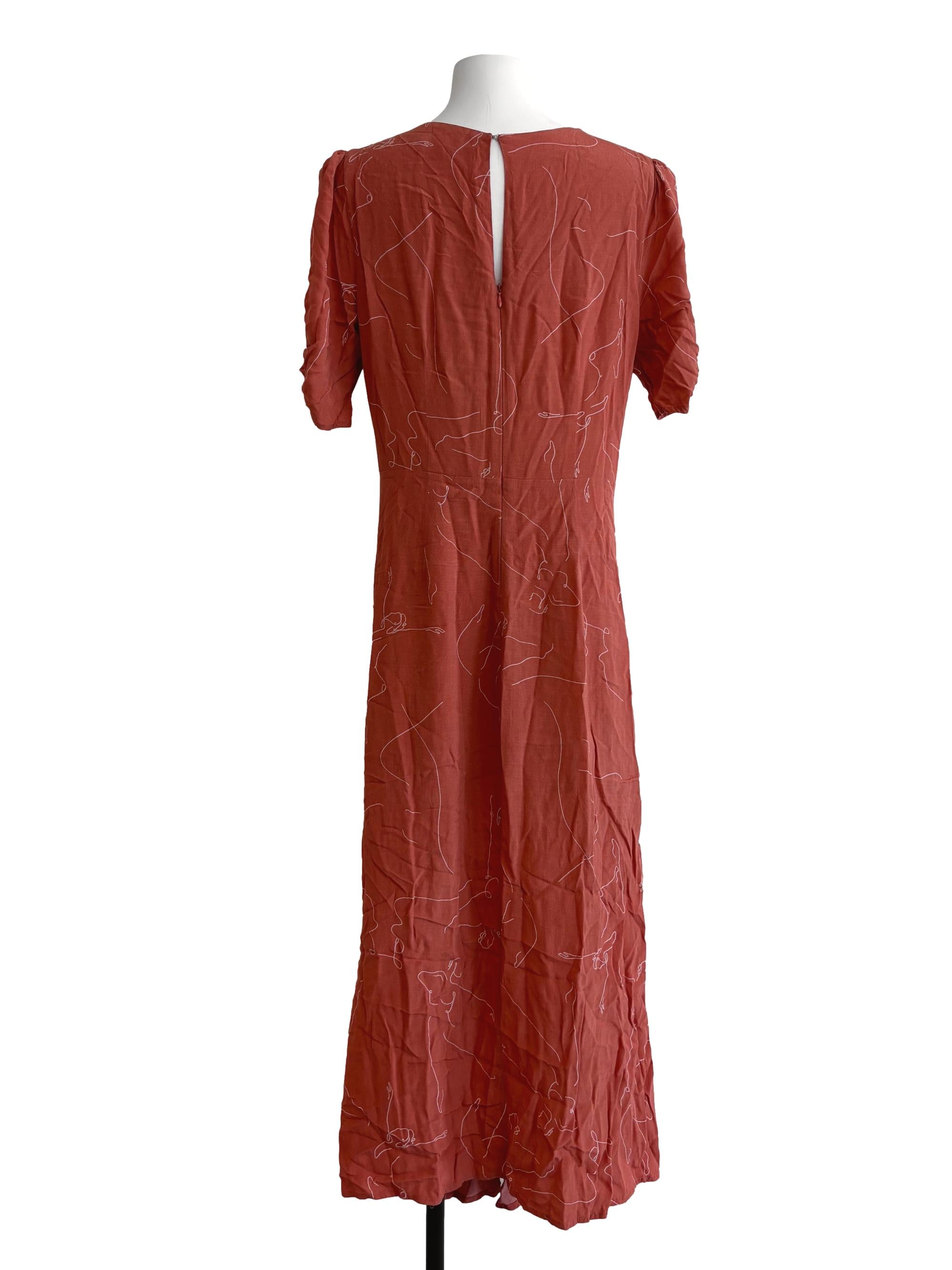 Coral Patterned Maxi Dress