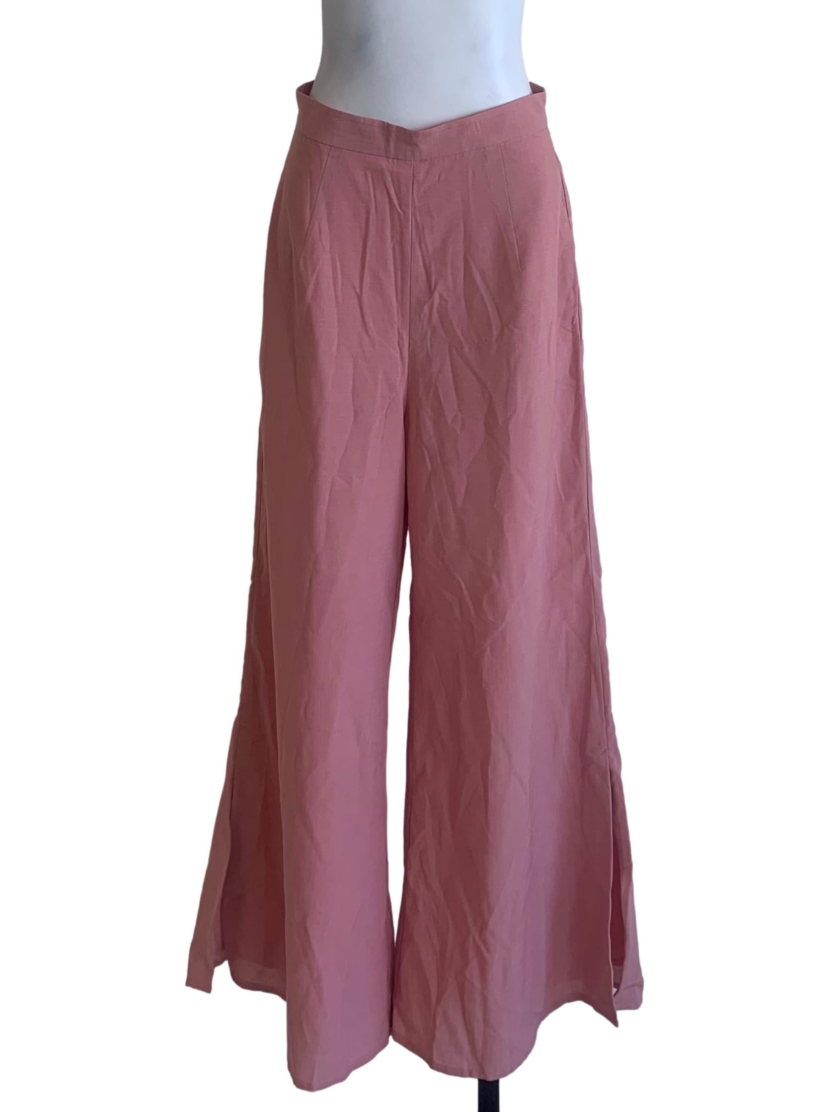 Watermelon Pink Wide Leg Pants