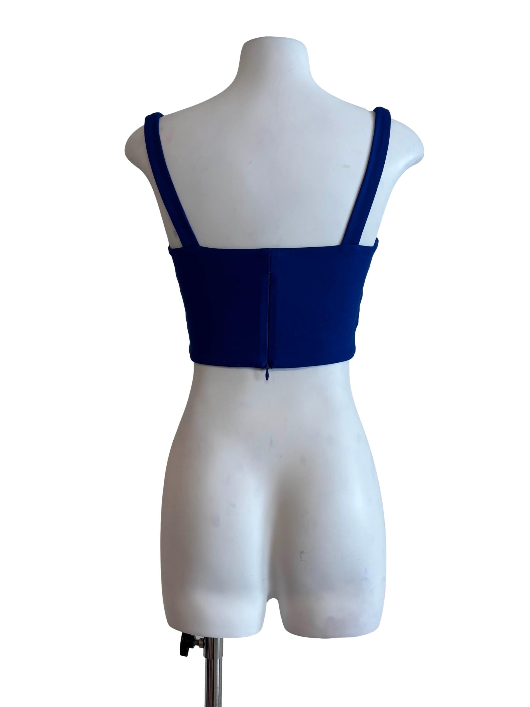 Phtalo Blue Padded Crop Tank Top