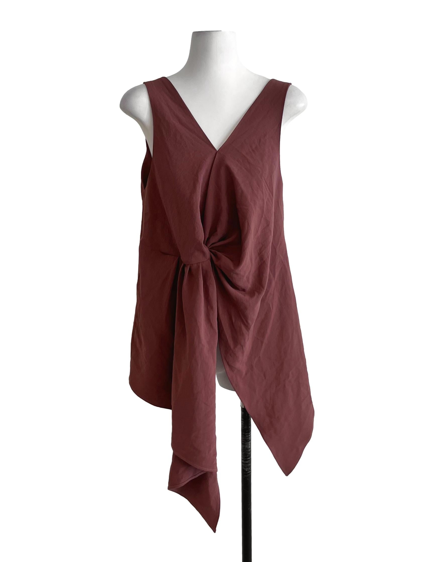 Blush Red V-Neckline Sleeveless Top TEM