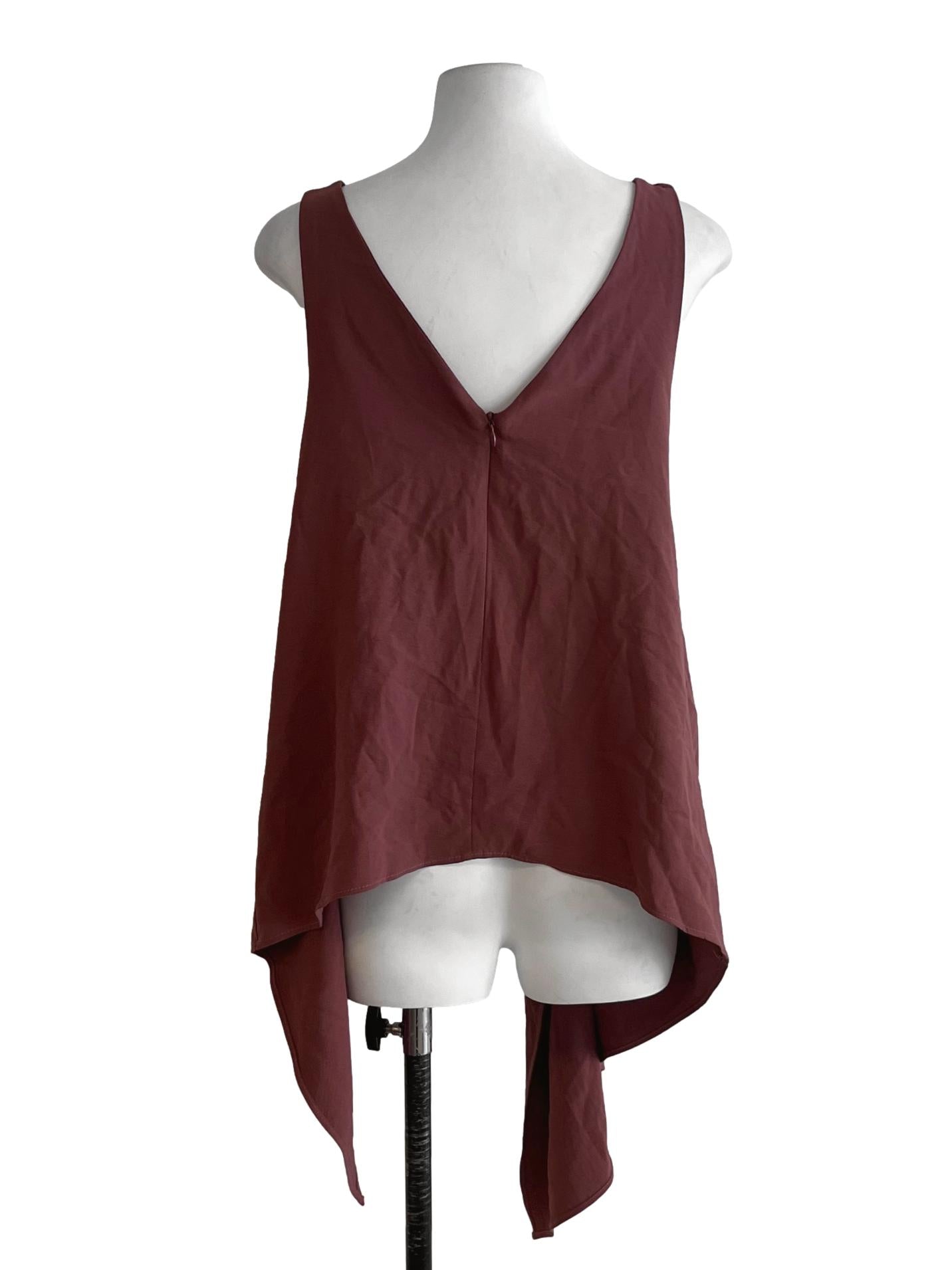 Blush Red V-Neckline Sleeveless Top TEM