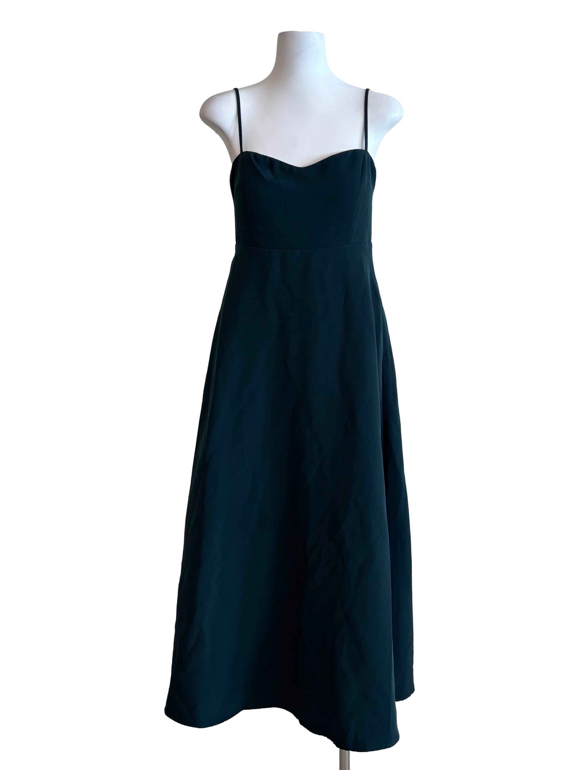 Teal Spaghetti Strap A-Line Dress