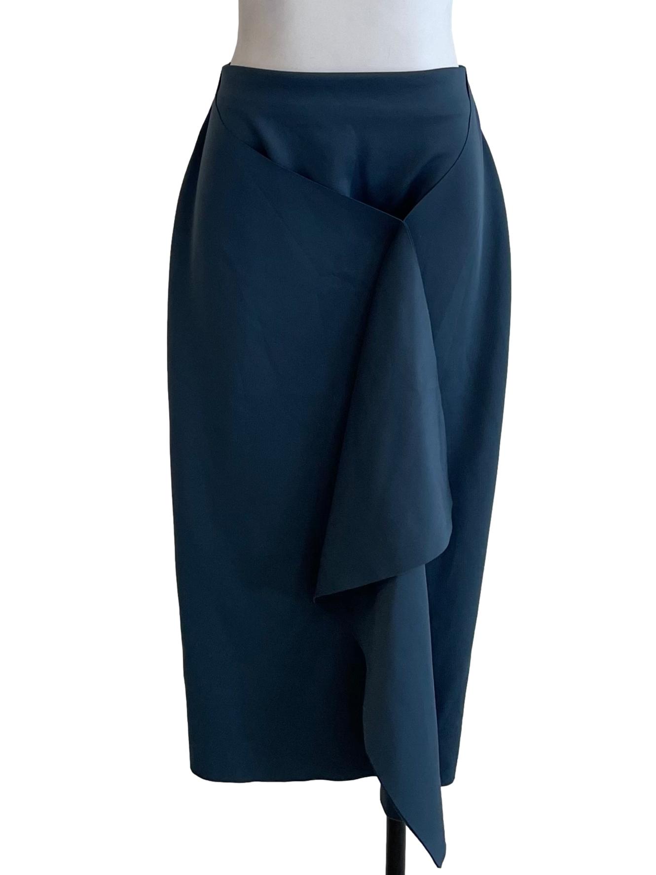 Aegean Blue Overlay Pencil Skirt