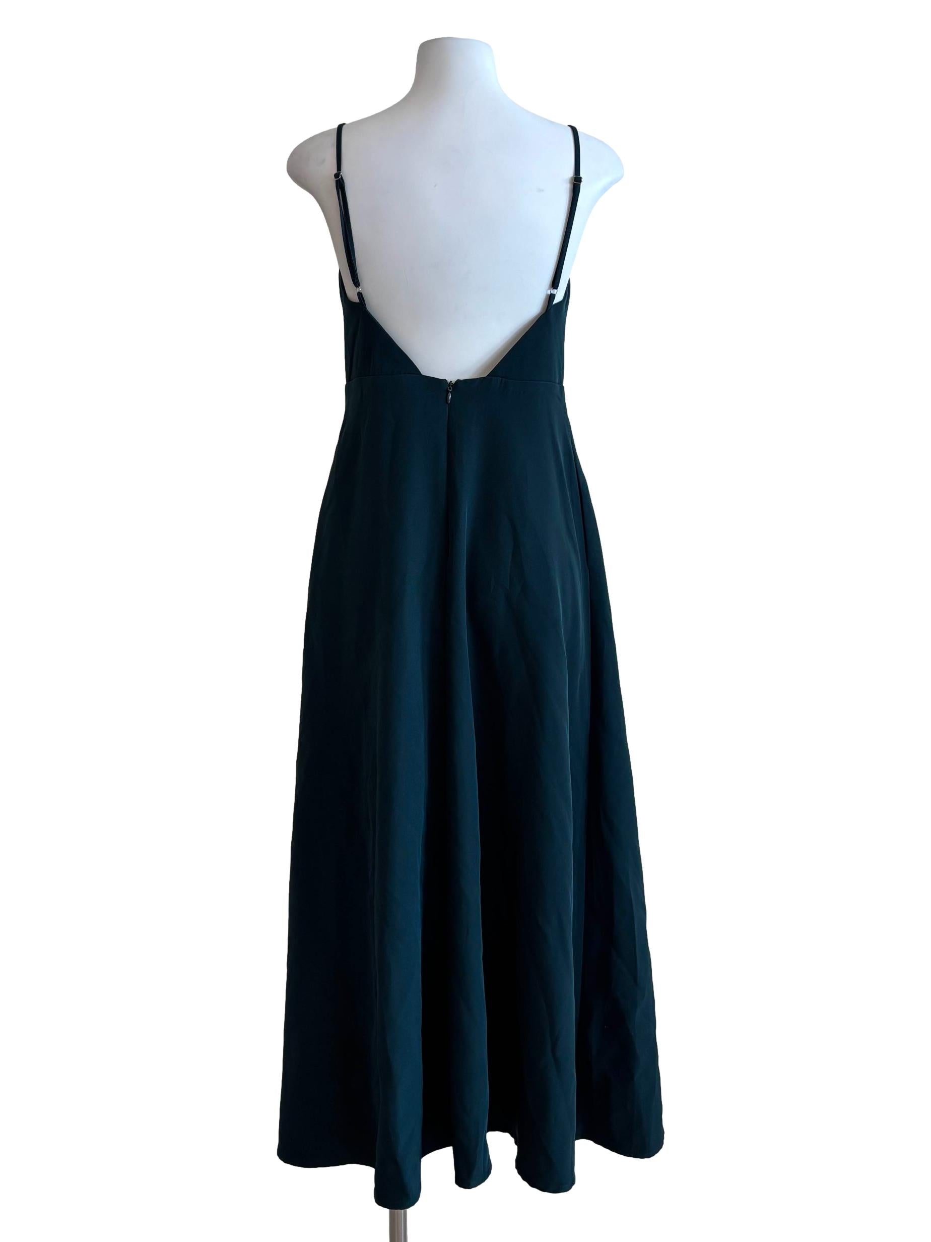 Teal Spaghetti Strap A-Line Dress