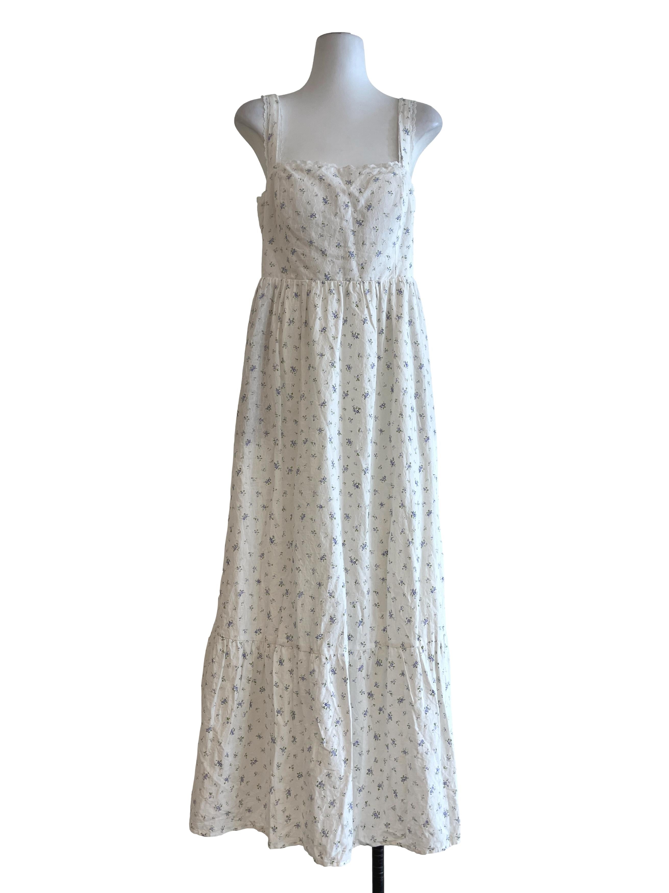 Off White Sweetheart Sleeveless Maxi Dress