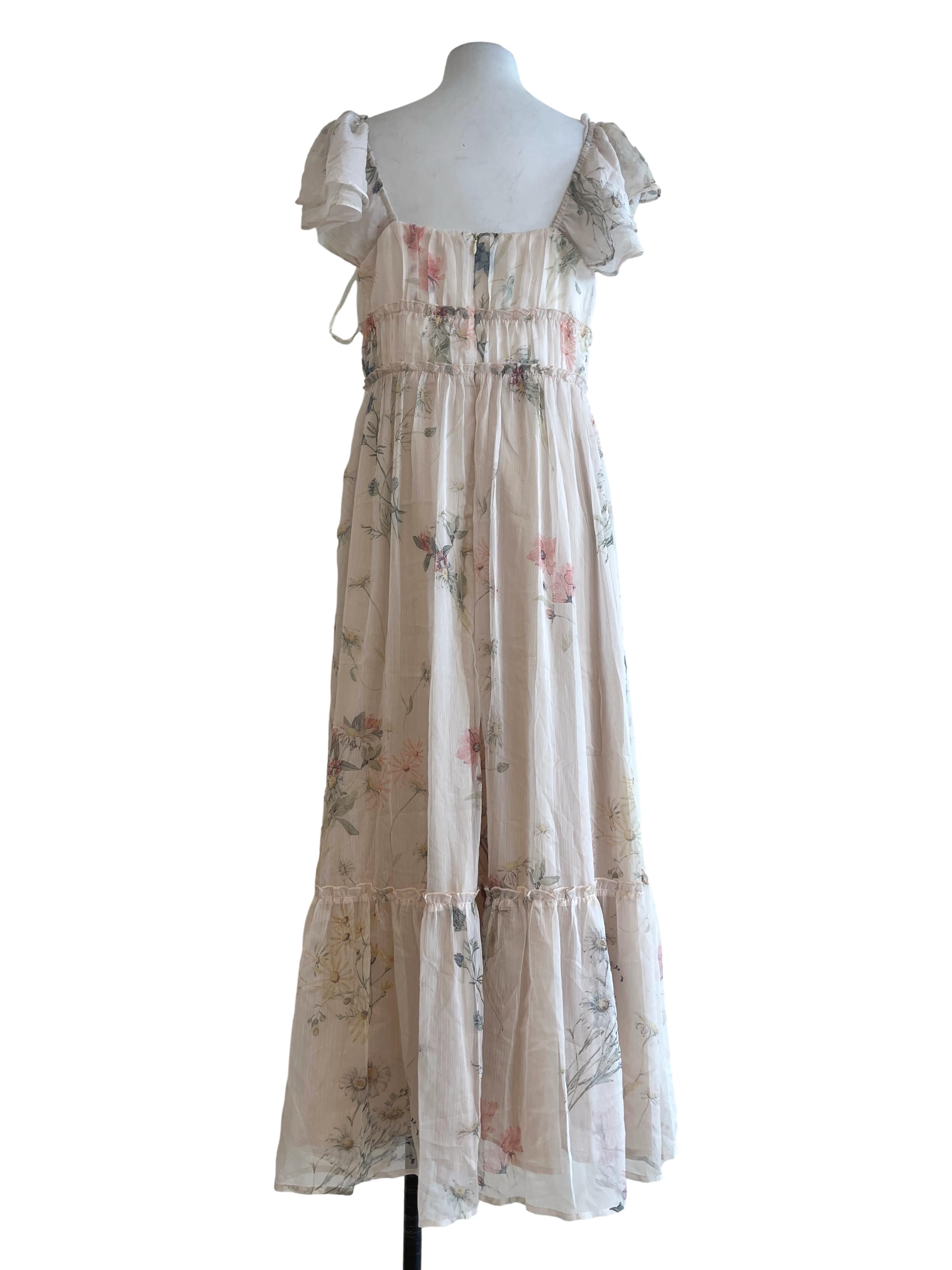 Peach Pink Square Sleeveless Maxi Dress