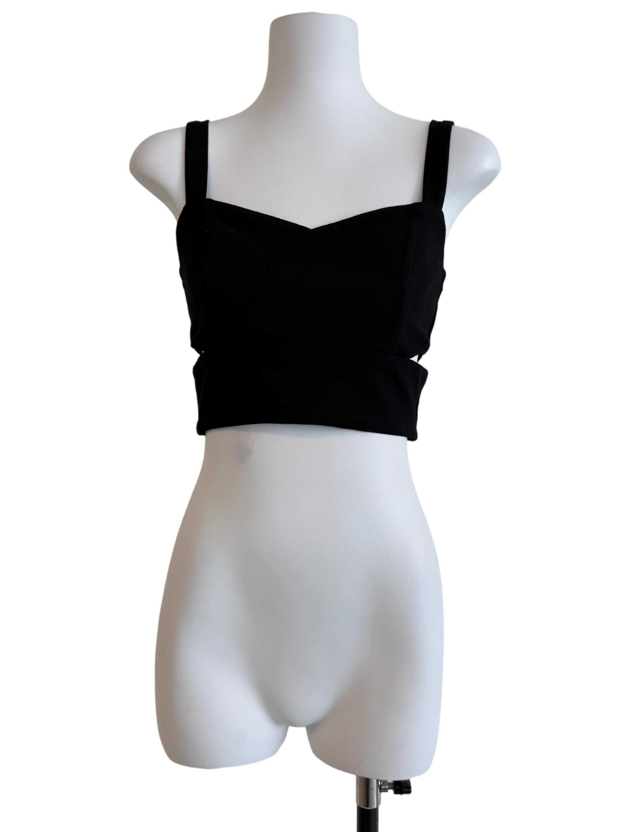 Black Sleeveless Crop Top