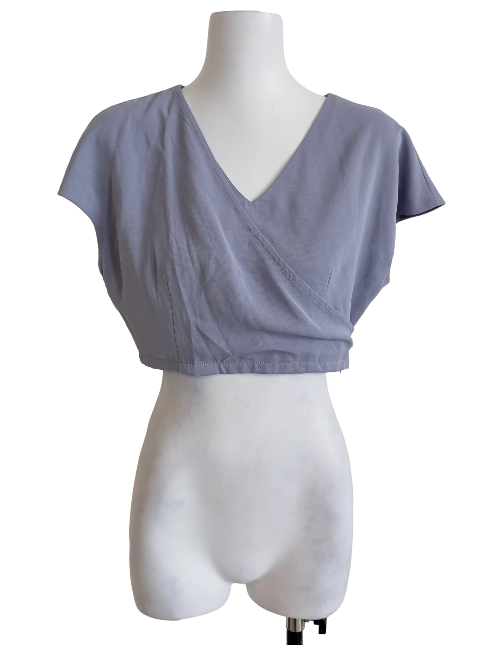Lavender Purple V Neck Top