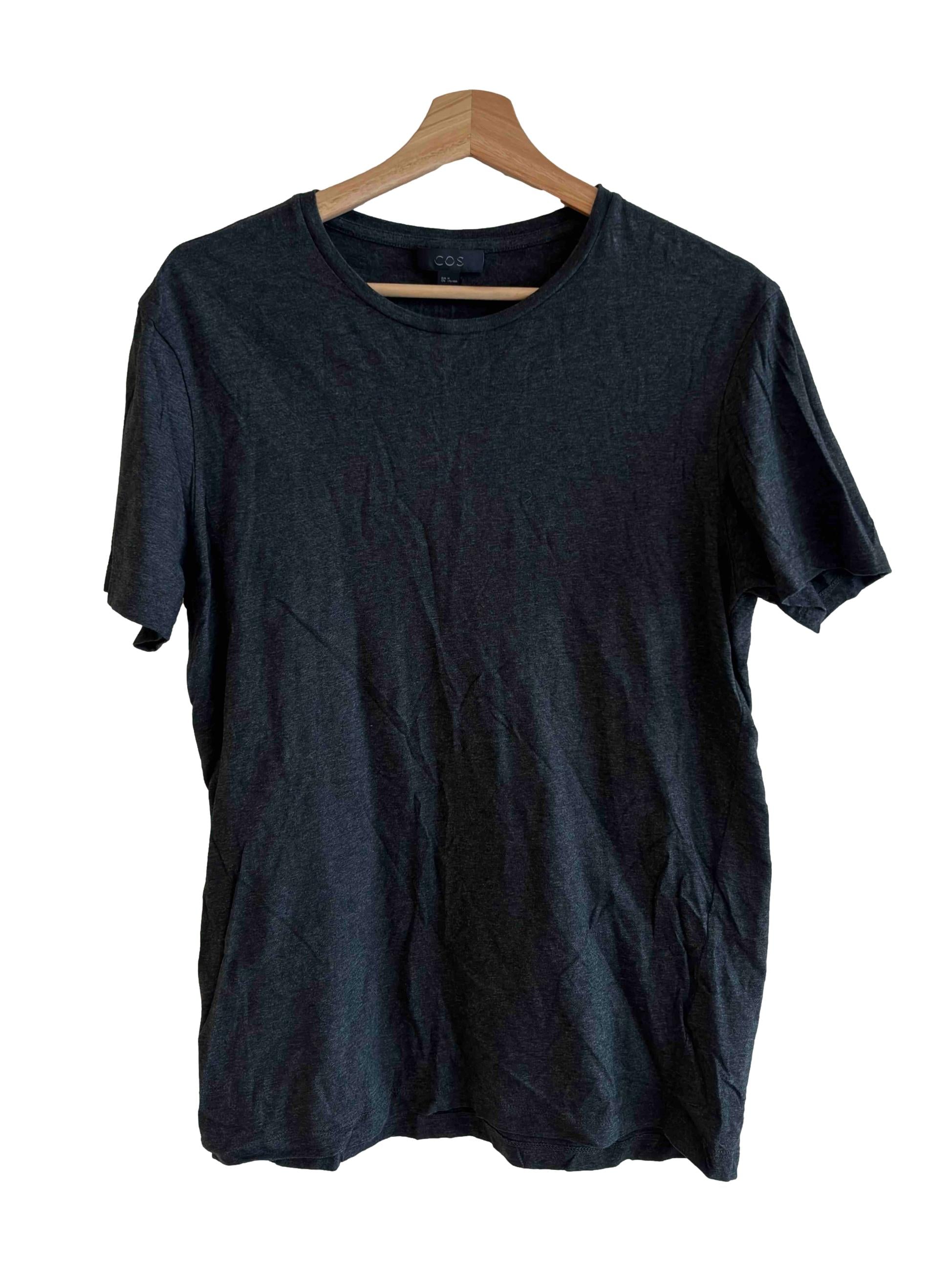 Washed Black Basic Cotton Tee