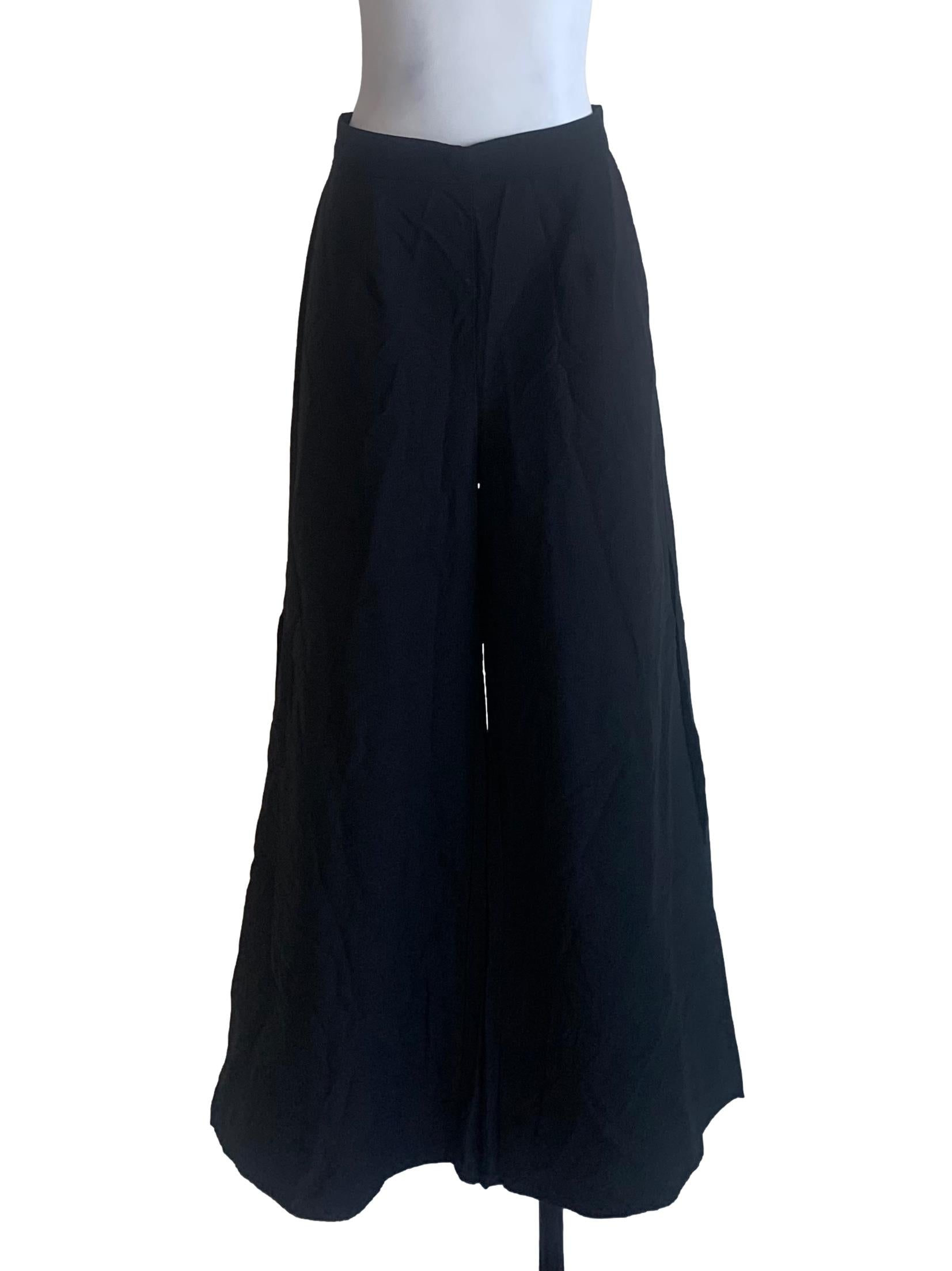 Crow Black Wide Leg Pants