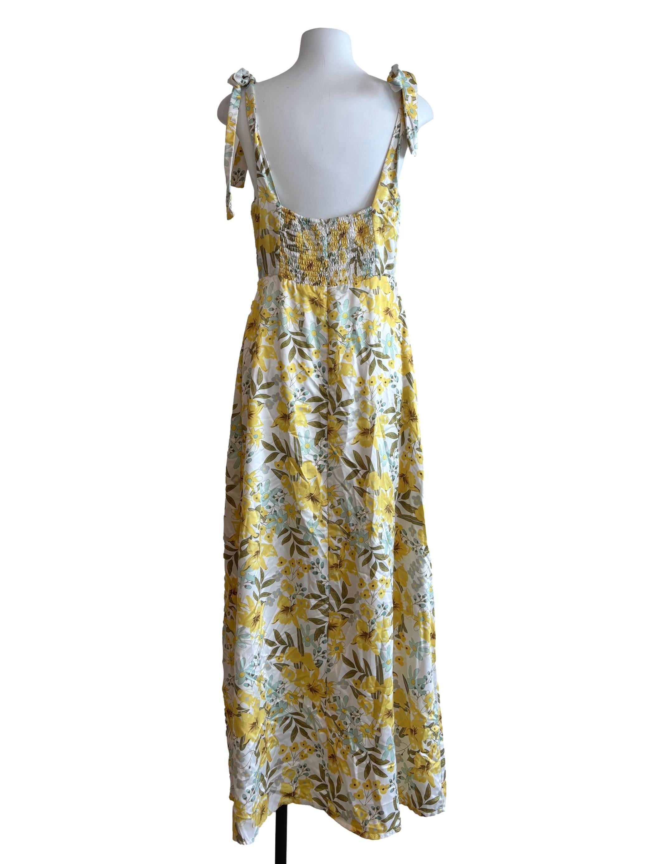 Daffodil Yellow Floral Maxi Dress