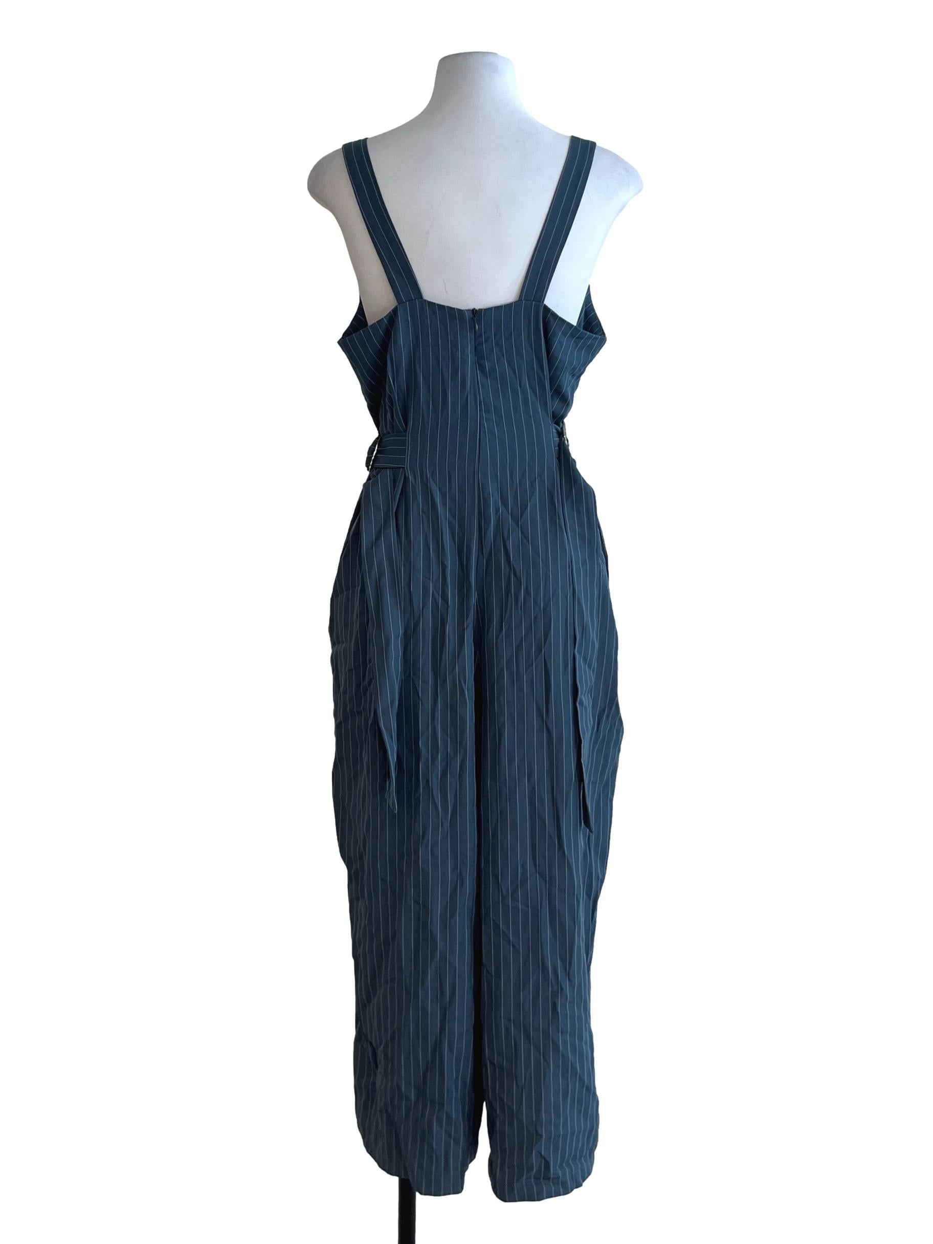 Stone Blue Pencil Stripe Jumpsuit TTR