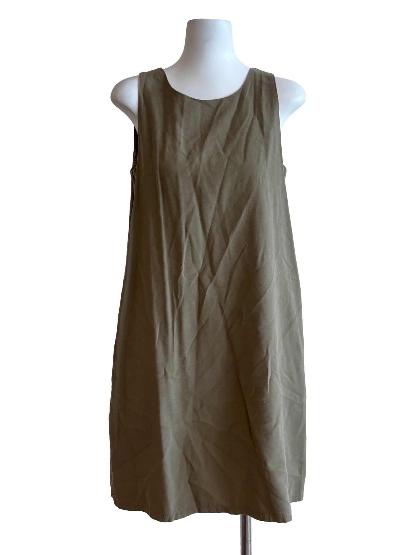Pistachio Green Round Neck Sleeveless Dress