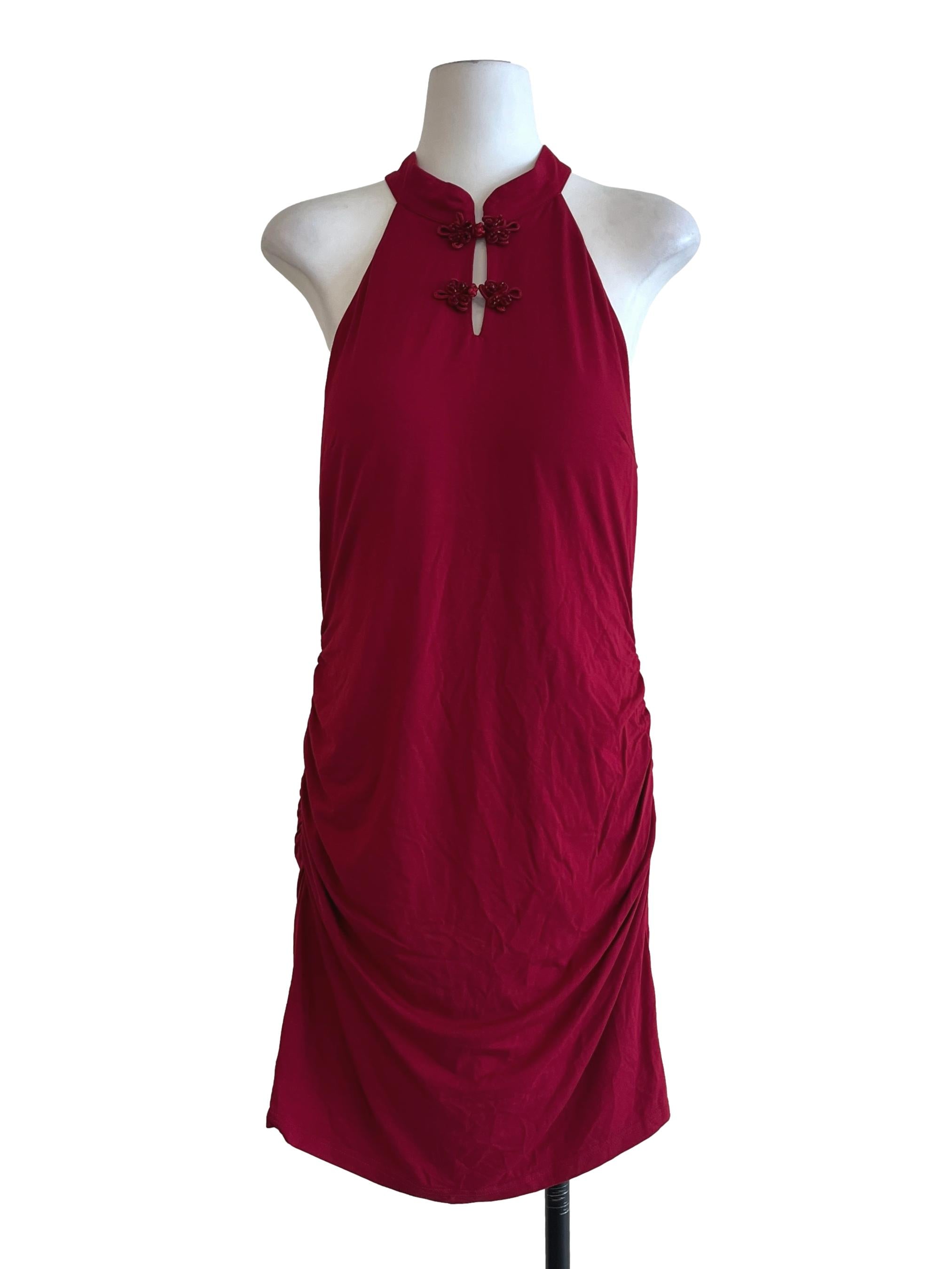Candy Red Halter Sleeveless Bodycon Dress