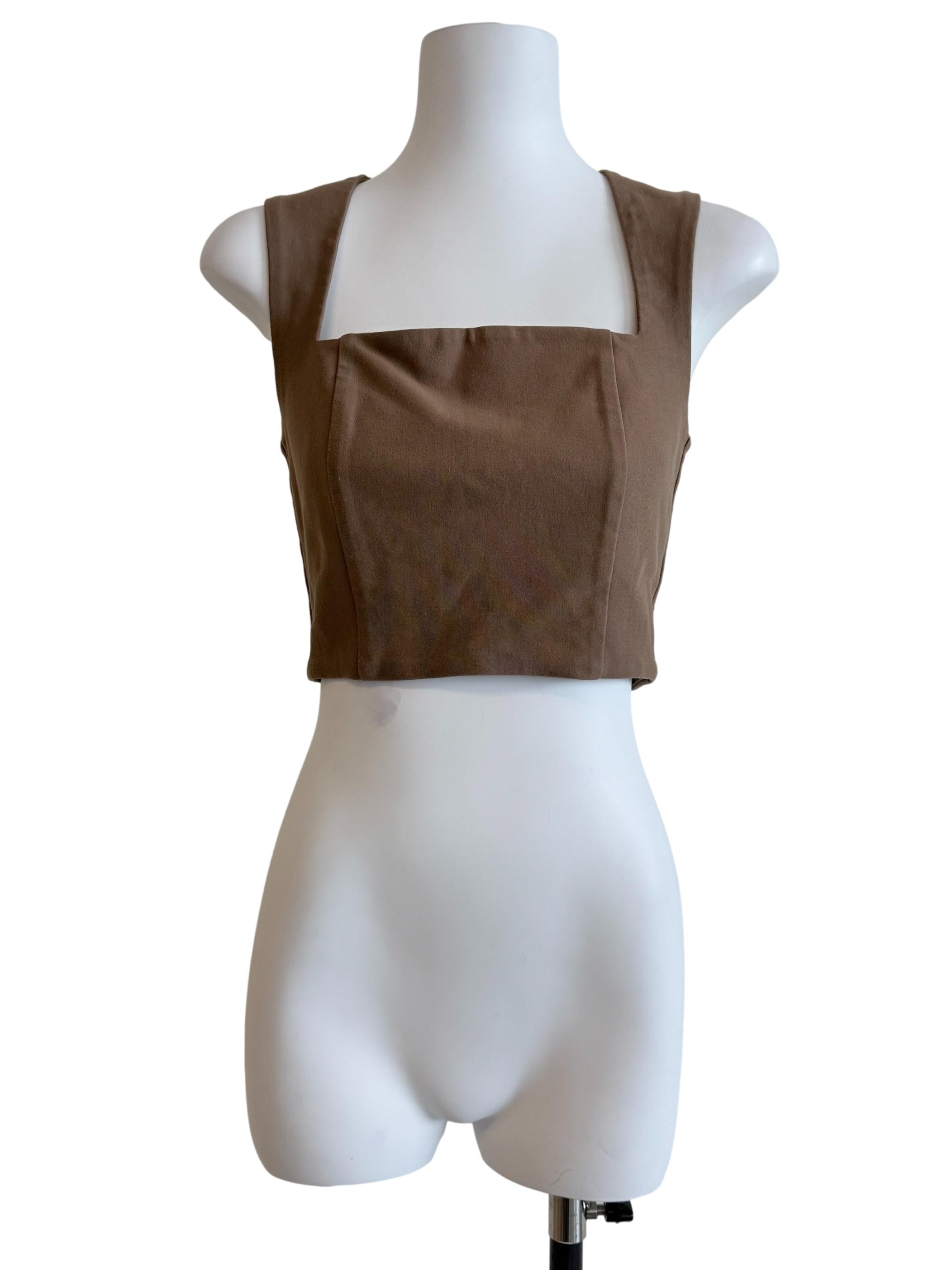 Peanut Brown Square Neck Top