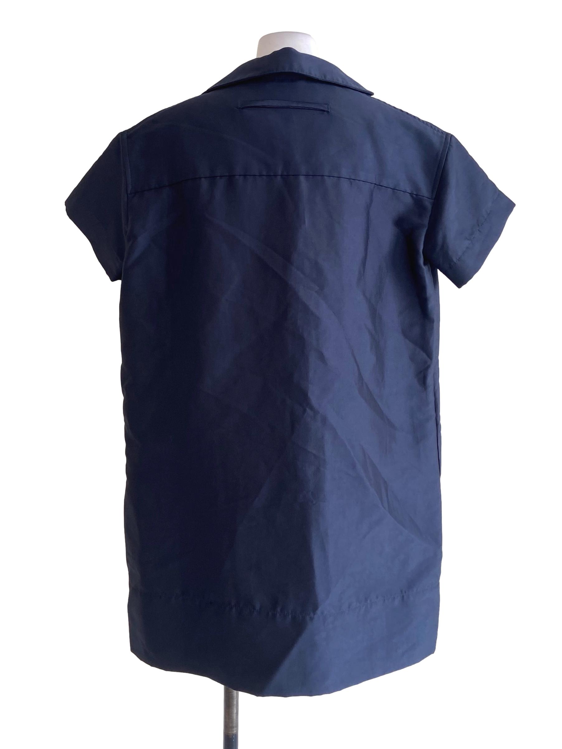 Navy Blue V Neck Dress