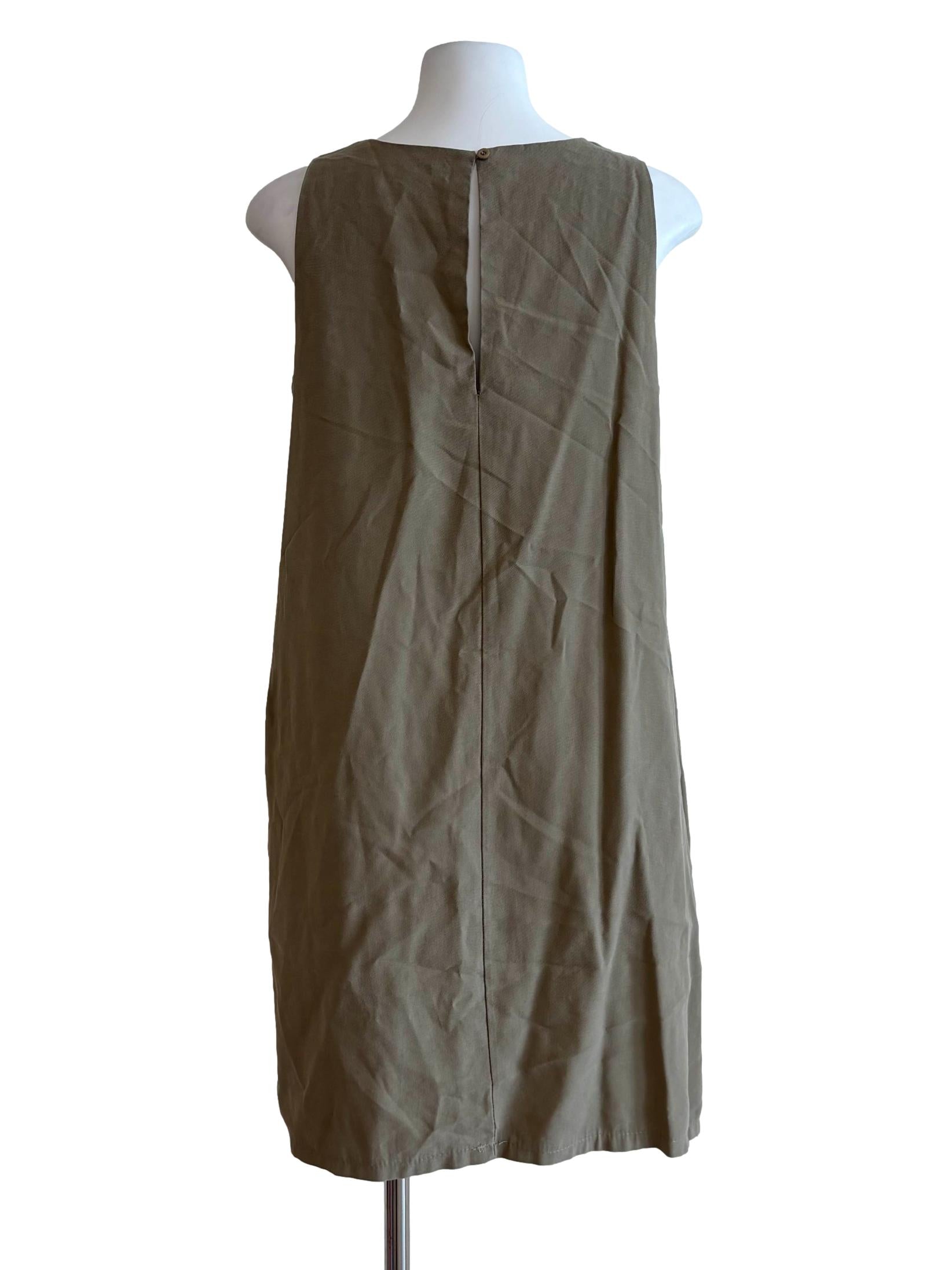 Pistachio Green Round Neck Sleeveless Dress