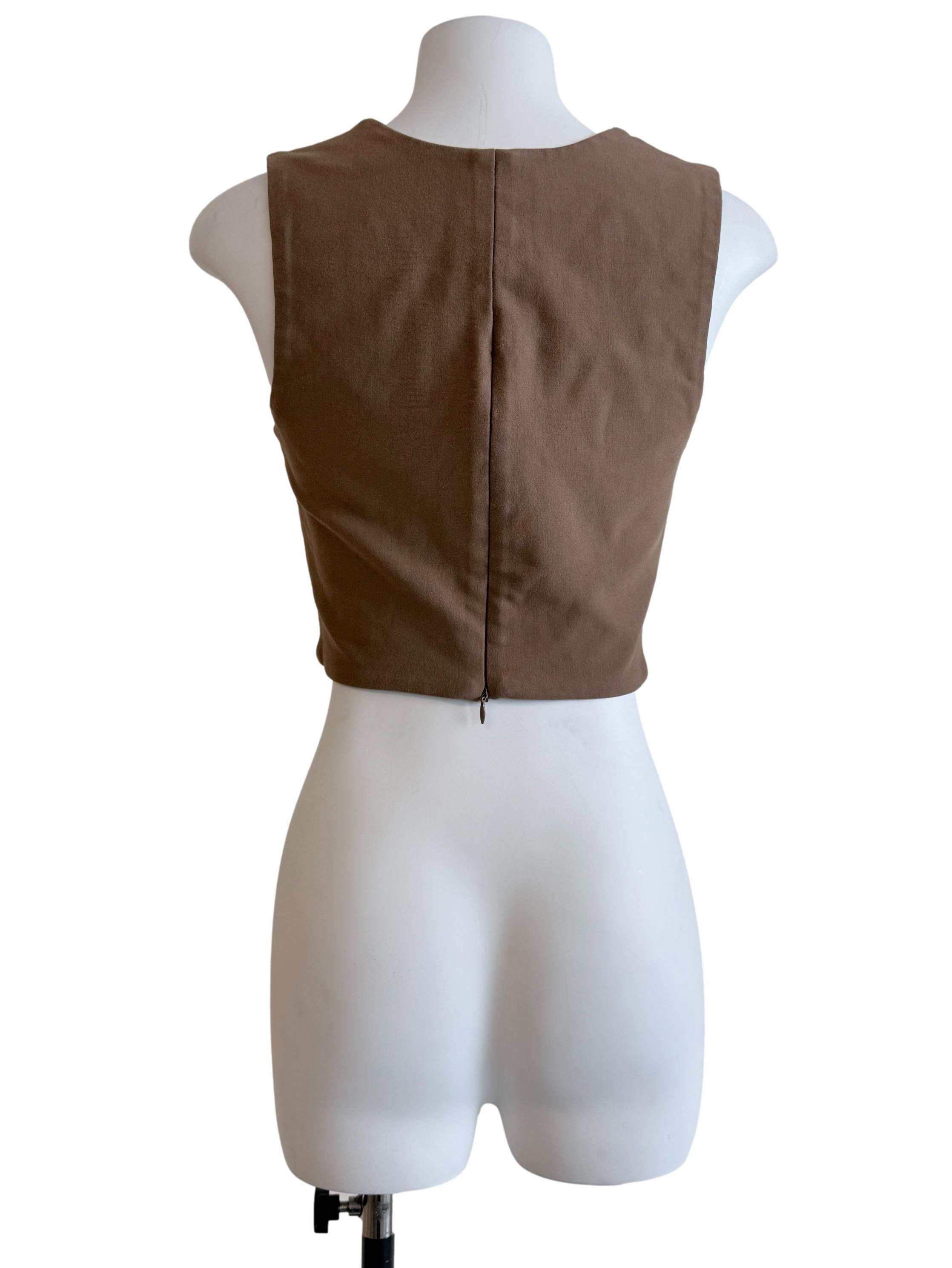Peanut Brown Square Neck Top