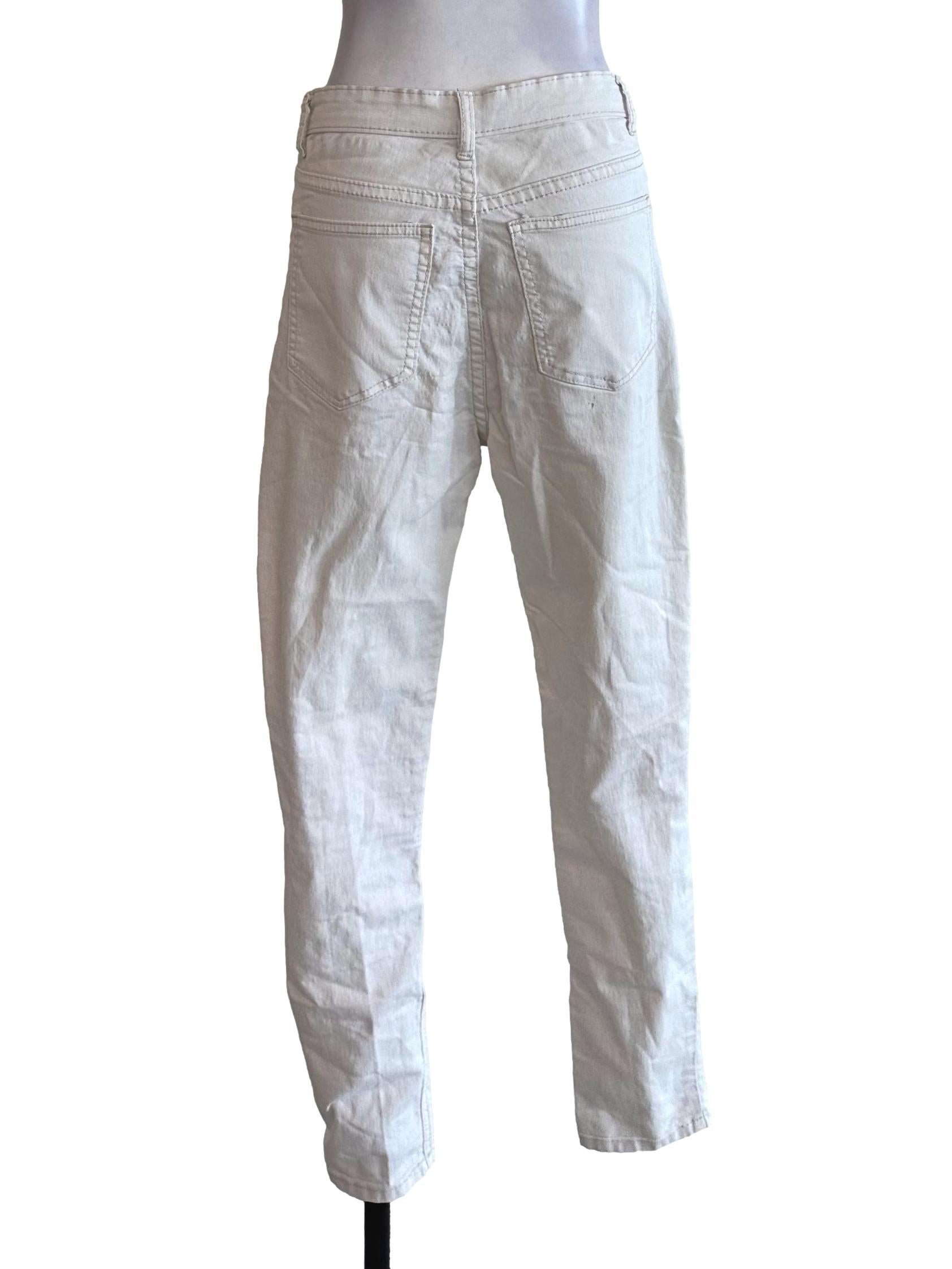 Salt White Denim Skinny Ripped Jeans YHF