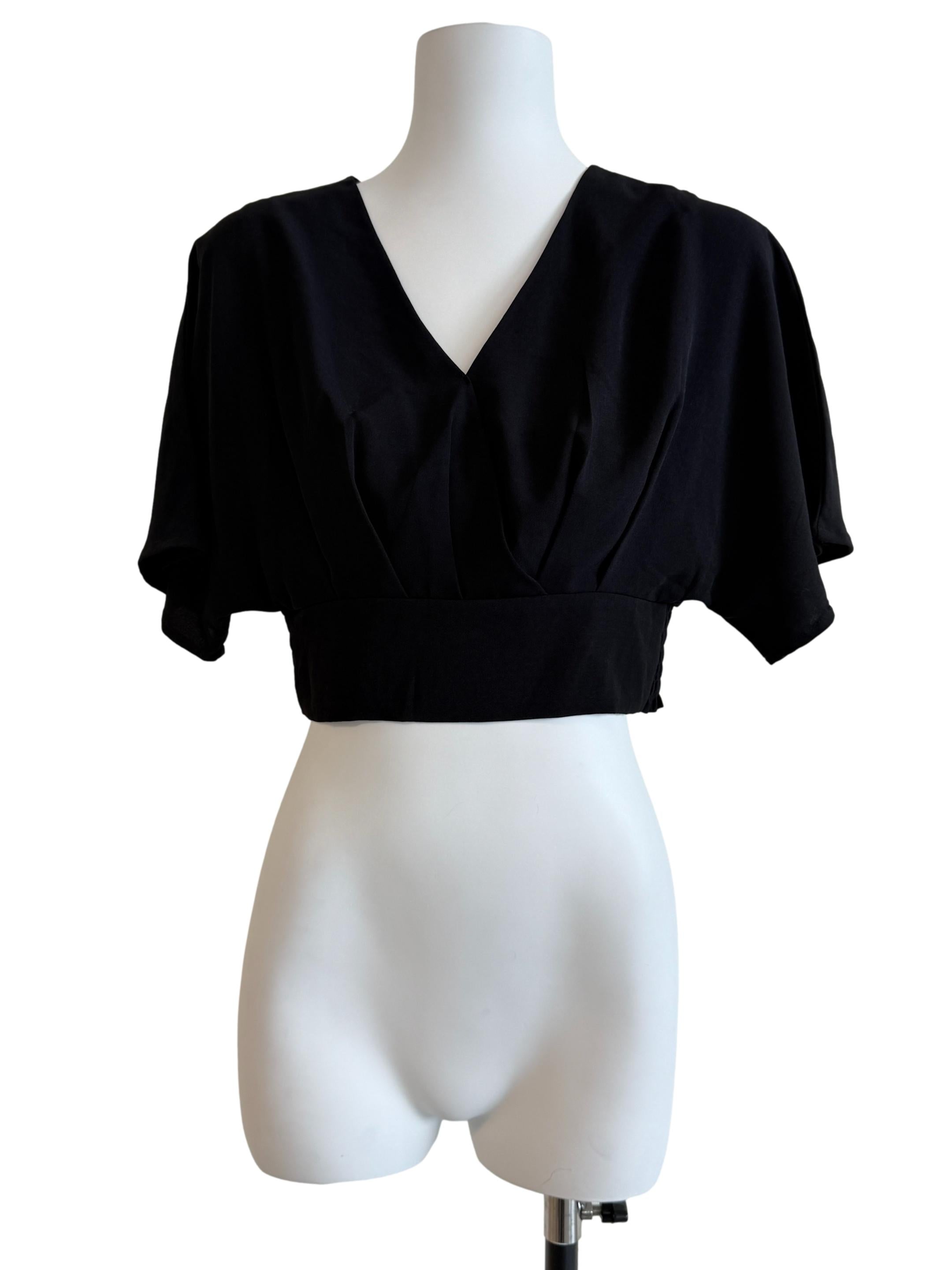 Black V Neck Blouse