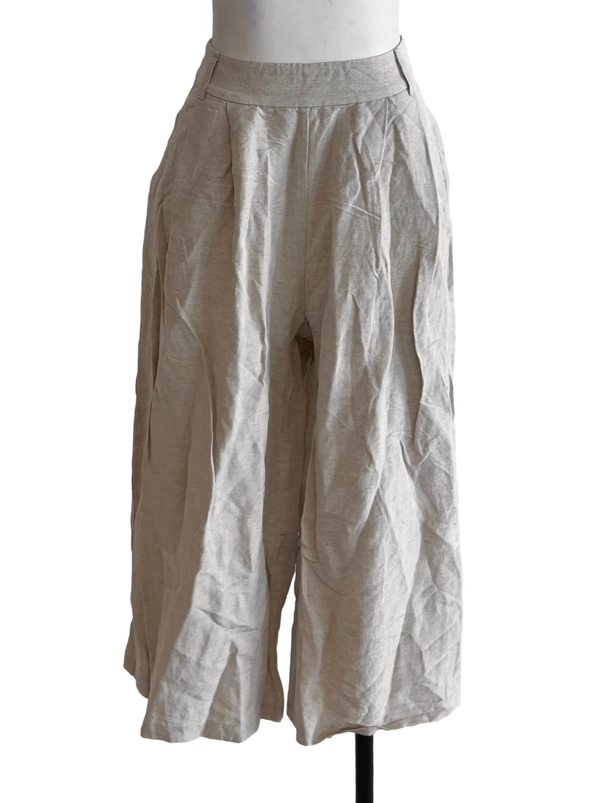 Beige Plain Formal Pants LB
