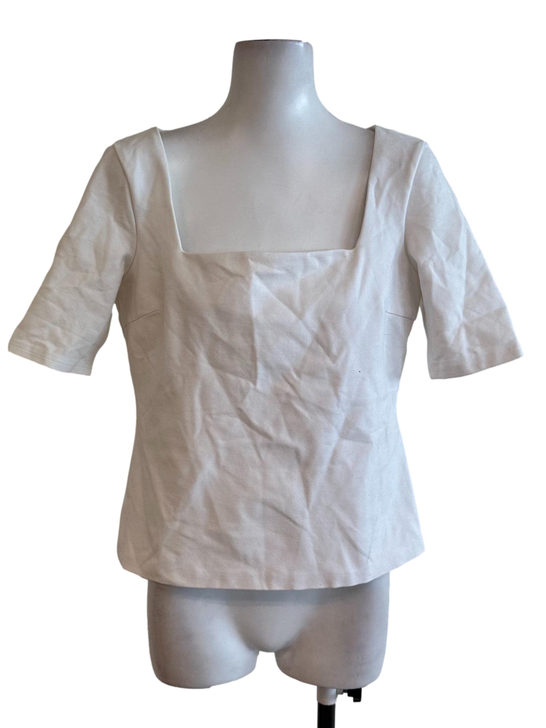 Snow White Plain Square Neck Top