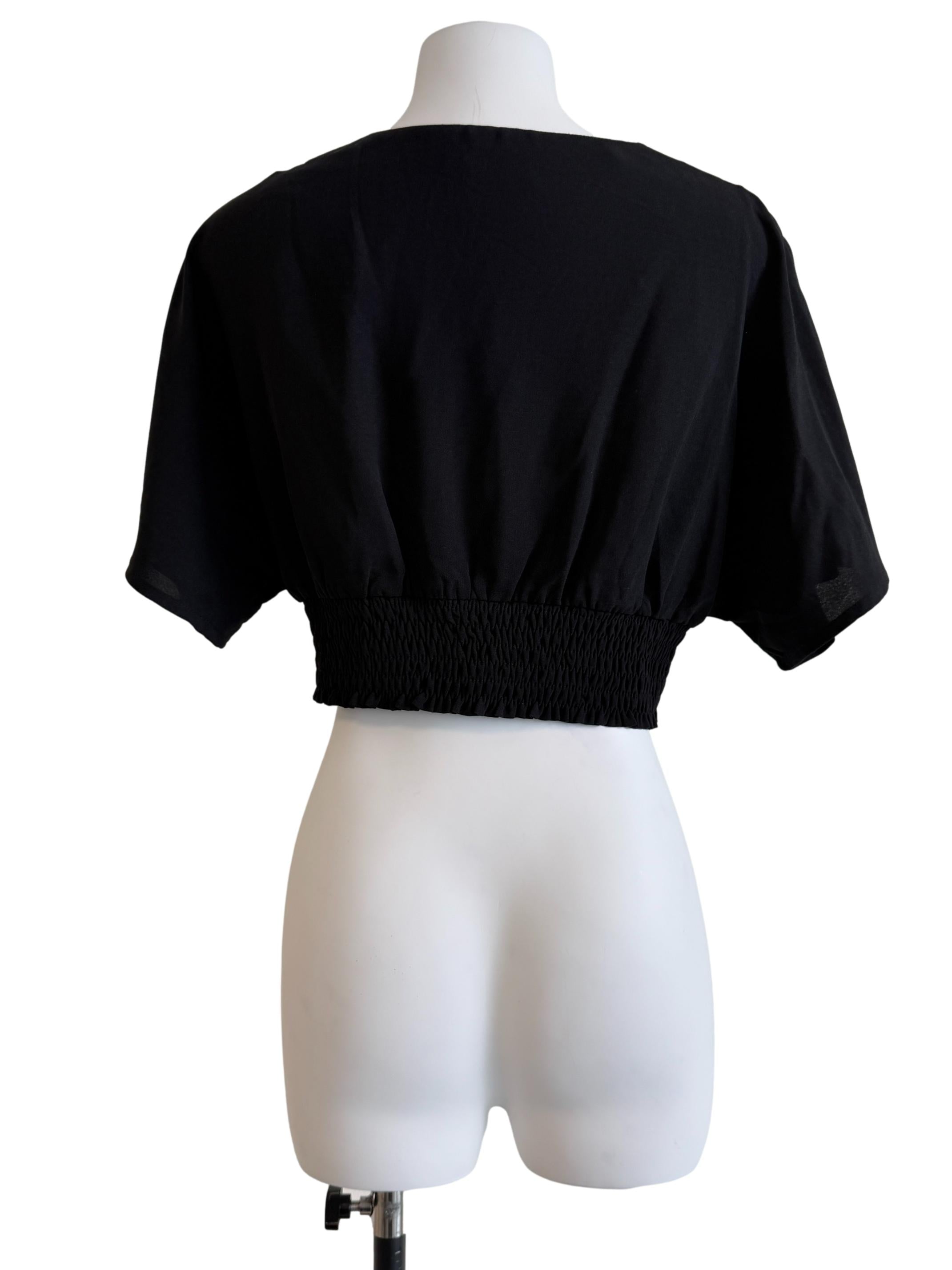 Black V Neck Blouse