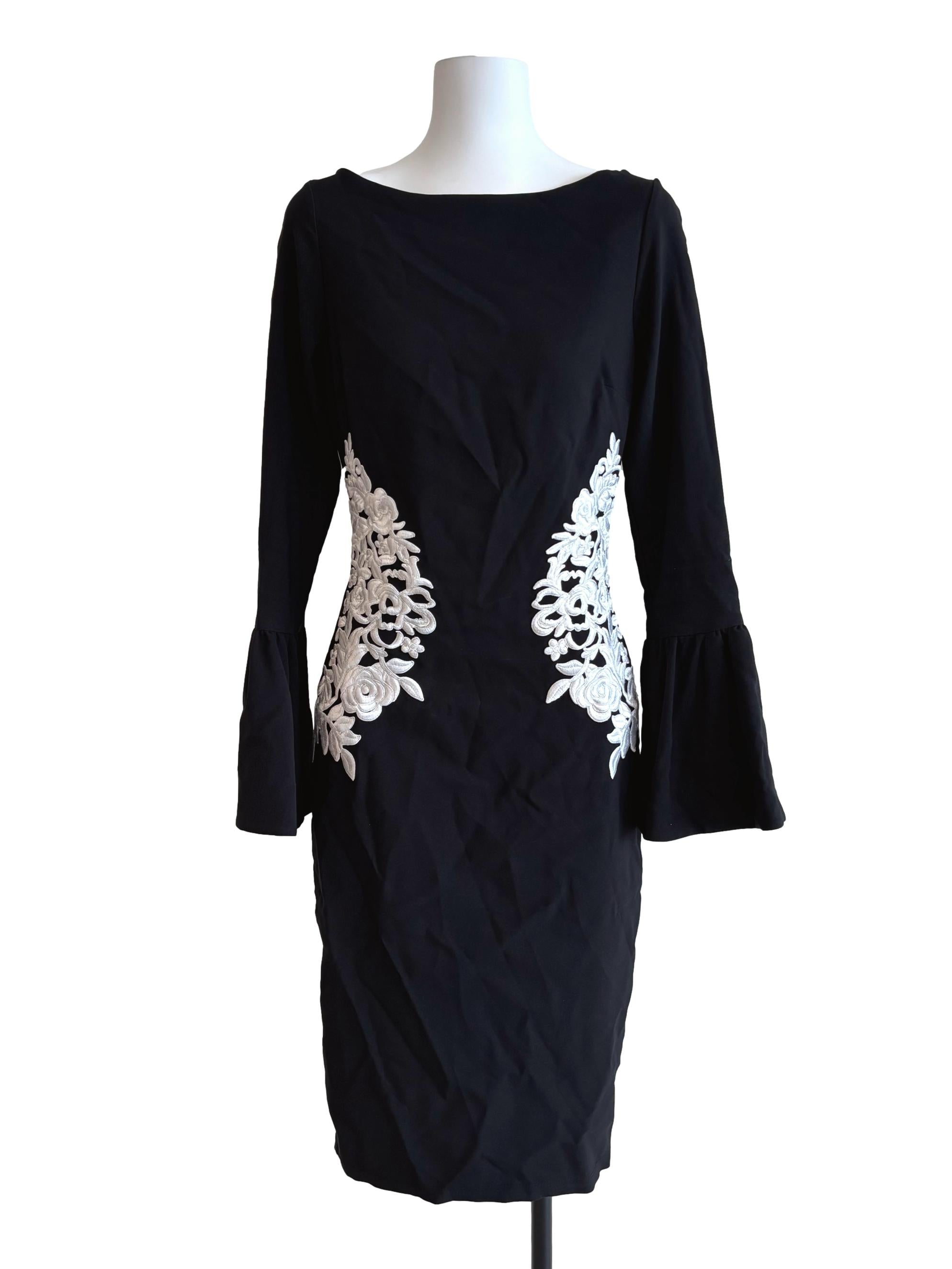 Onyx Black Boat Neck Sheath Dress