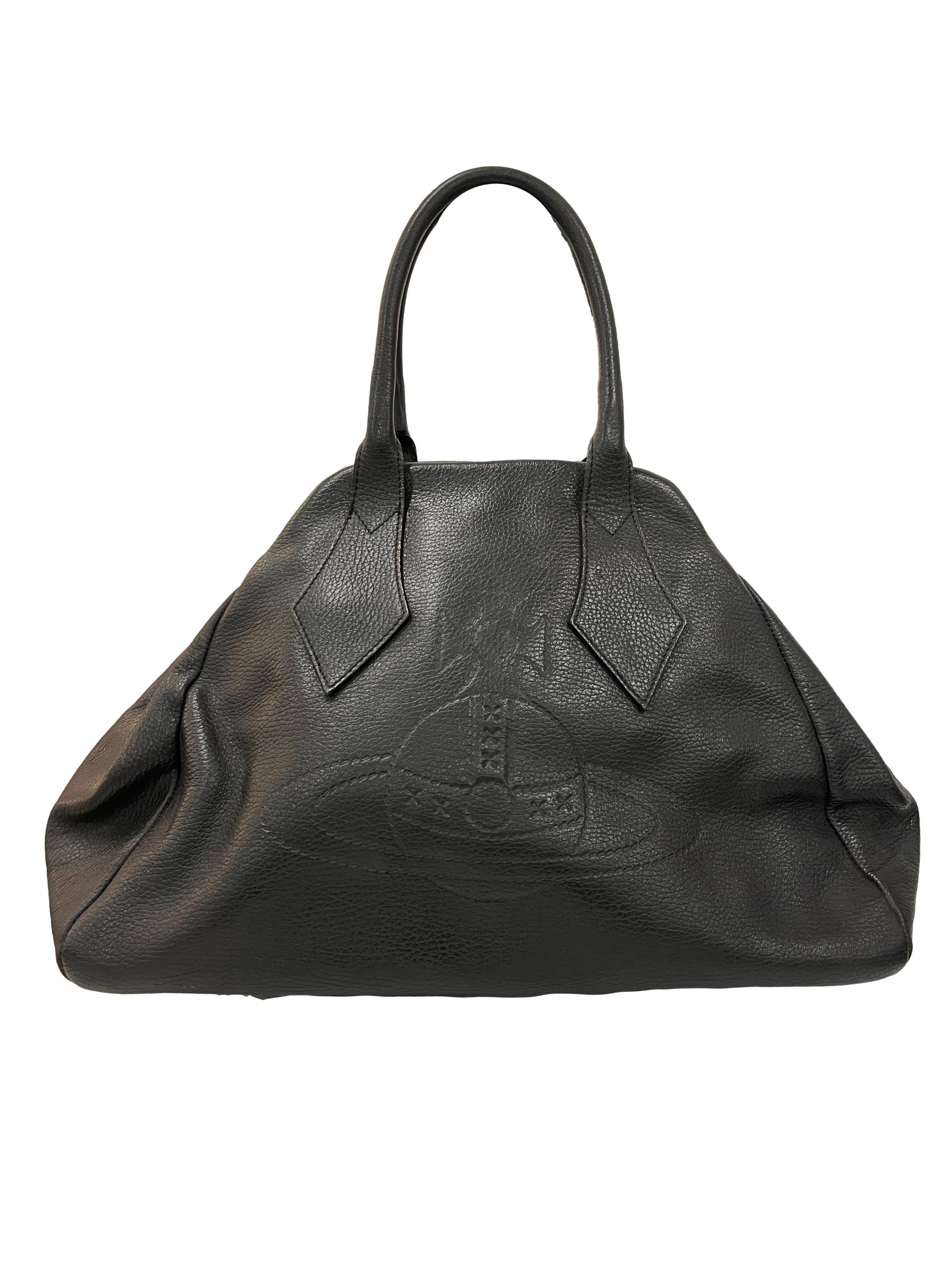 Black Leather Handle Handbag