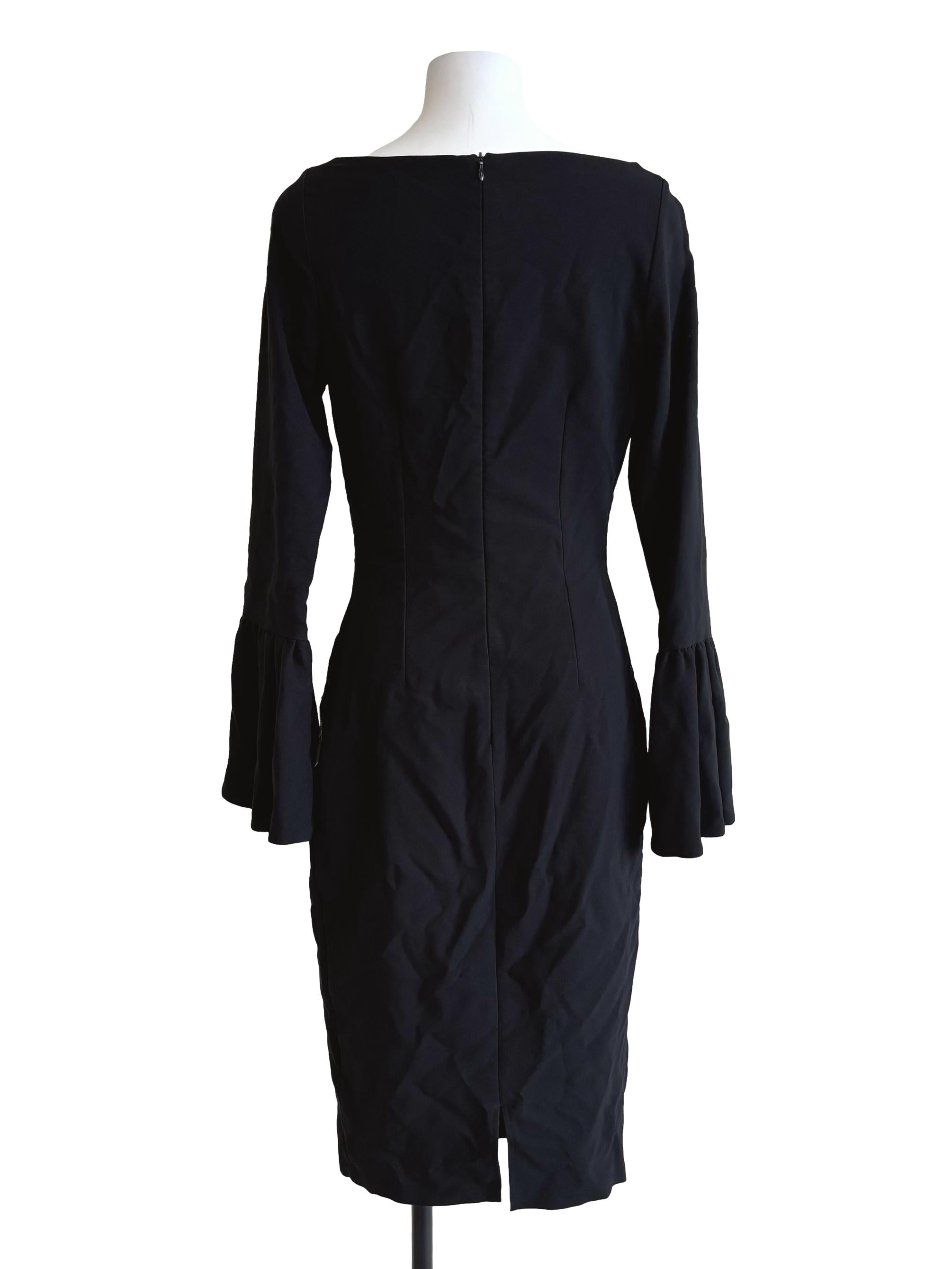 Onyx Black Boat Neck Sheath Dress