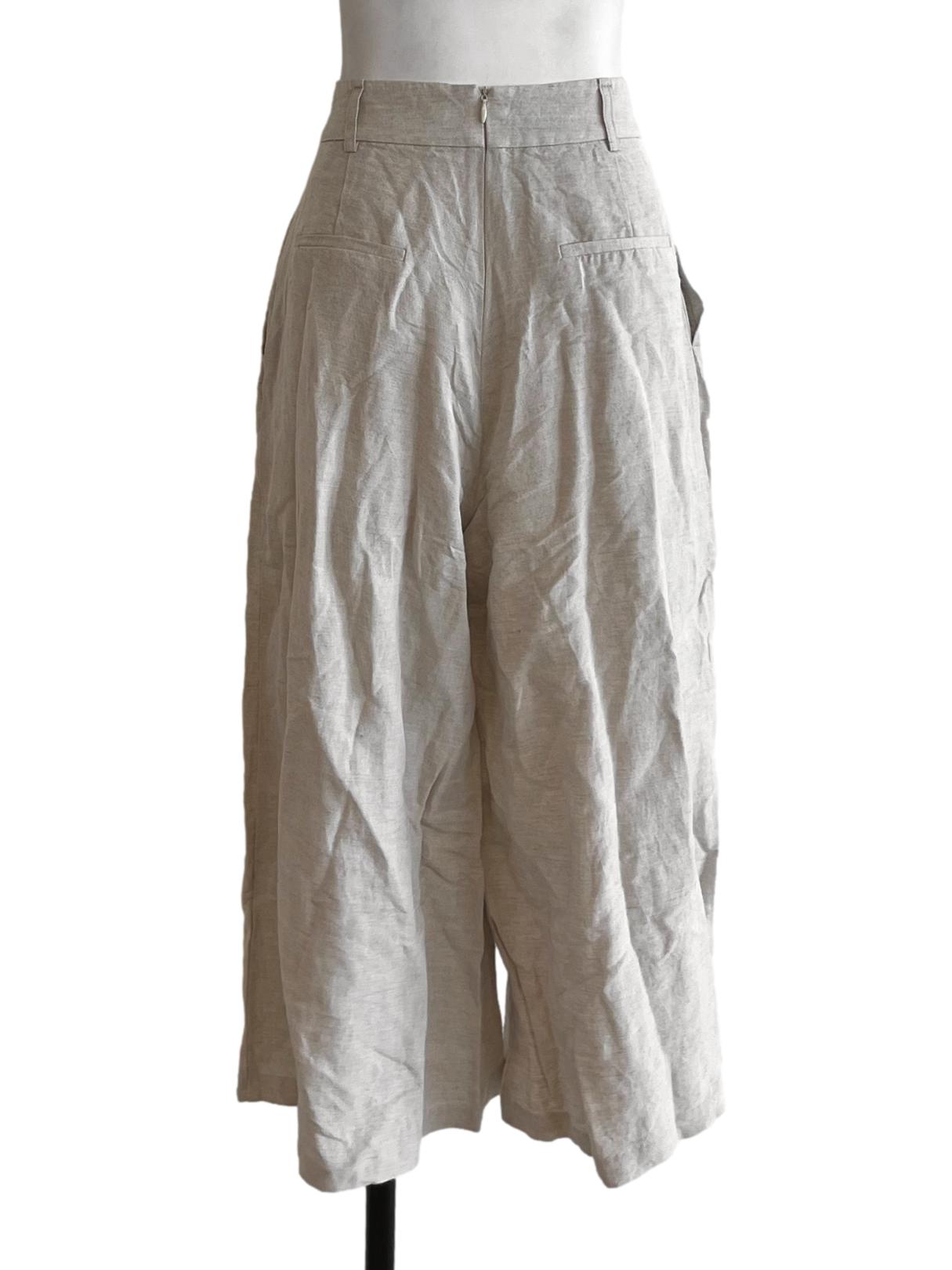 Beige Plain Formal Pants LB