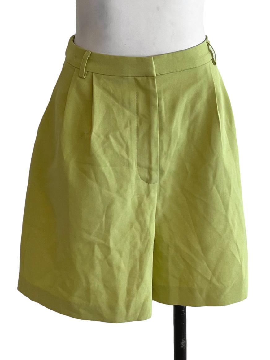 Chartreuse Green High-Waisted Shorts LB